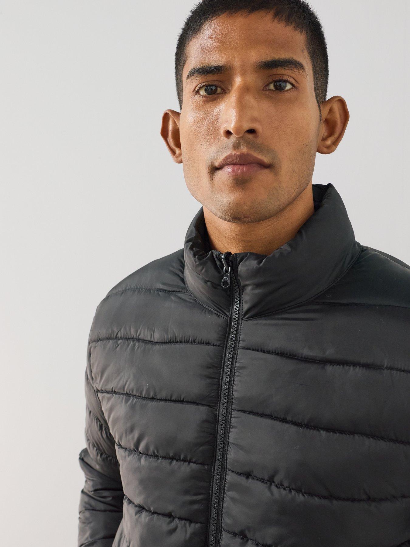 Image 4 of 7 of The Very Collection Men's Reversible Shower Resistant Padded Jacket - Black