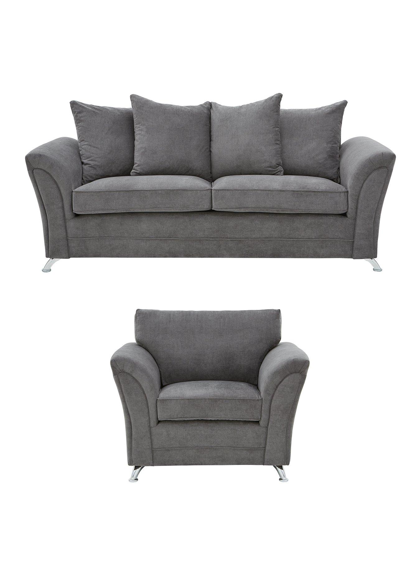Image 2 of 6 of The Very Collection Dury Fabric 3 Seater Scatter Back Sofa + Armchair Set (Buy &amp; SAVE!) - FSC&reg; Certified