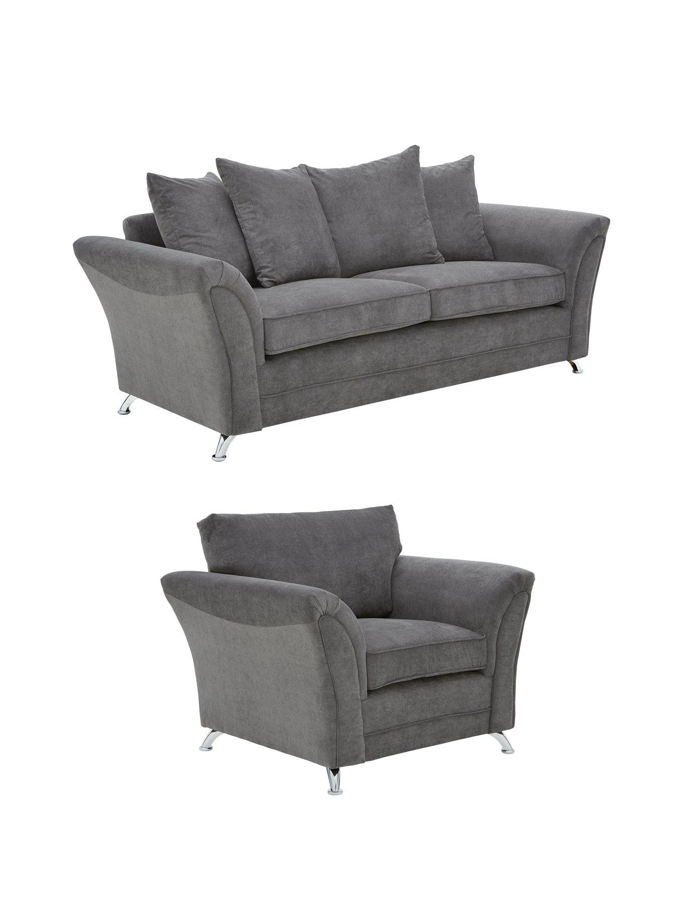 Image 3 of 6 of The Very Collection Dury Fabric 3 Seater Scatter Back Sofa + Armchair Set (Buy &amp; SAVE!) - FSC&reg; Certified