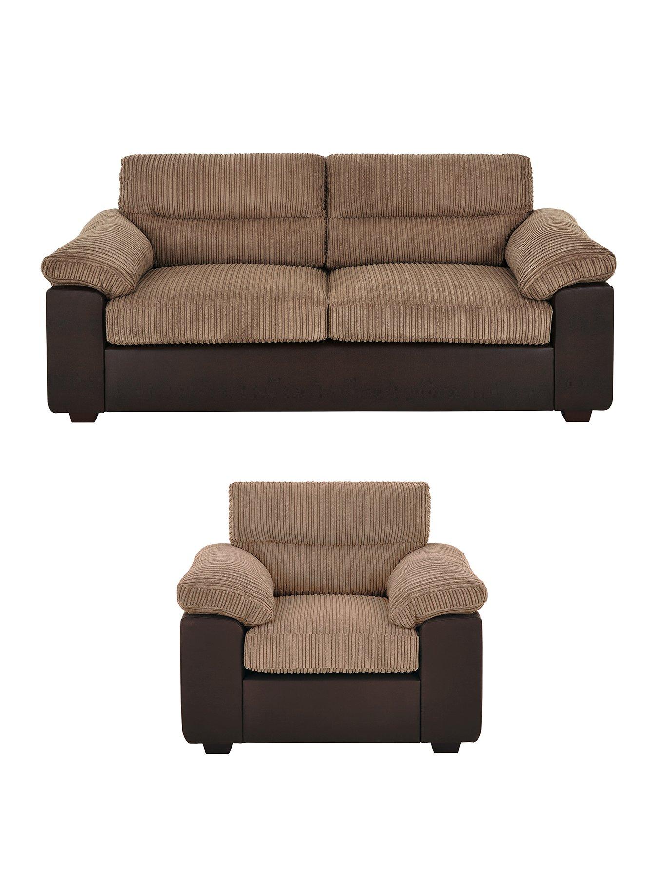Image 2 of 6 of The Very Collection Armstrong 3 Seater Sofa + Armchair Set (Buy &amp; SAVE!) - Brown - FSC&reg; Certified