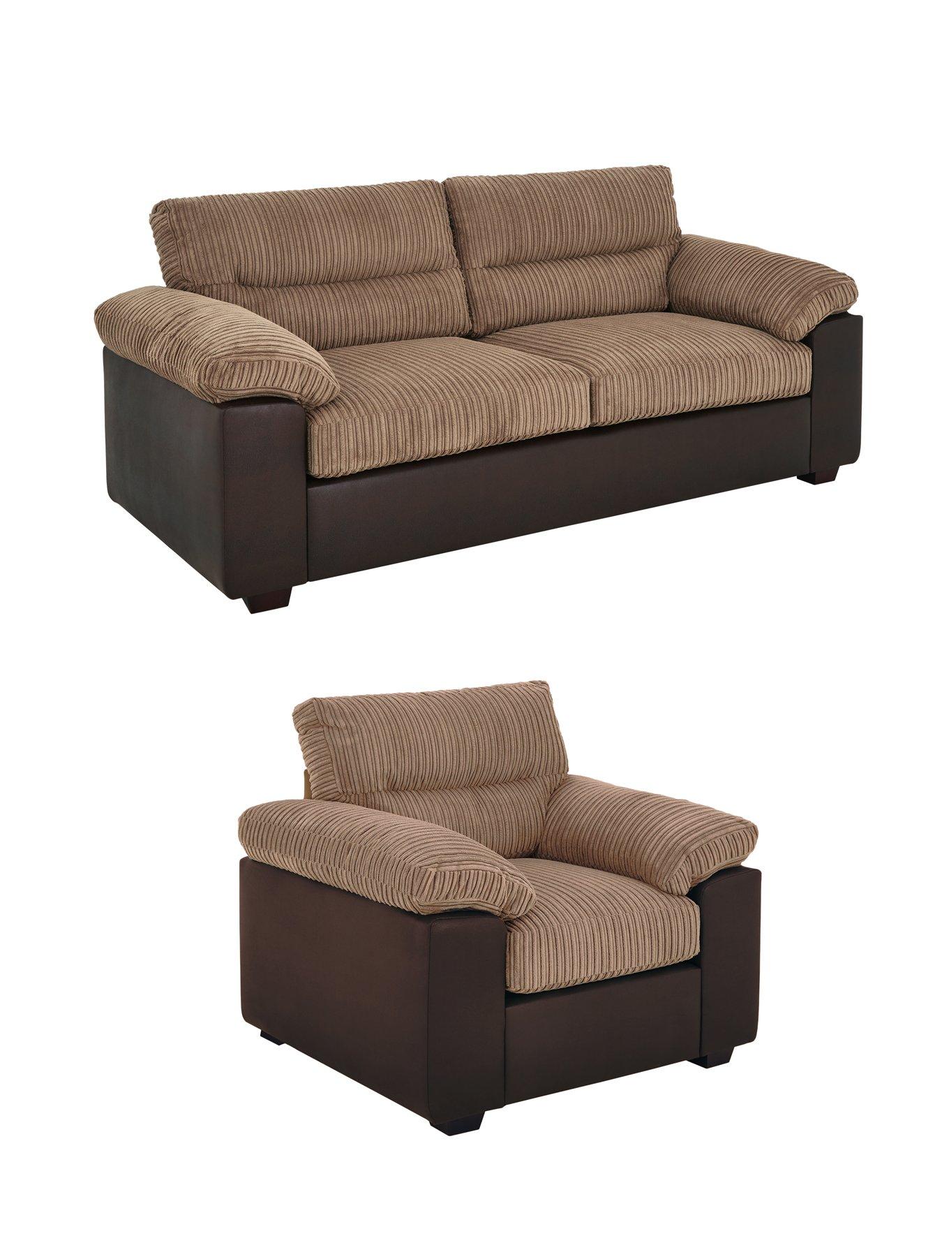 Image 3 of 6 of The Very Collection Armstrong 3 Seater Sofa + Armchair Set (Buy &amp; SAVE!) - Brown - FSC&reg; Certified