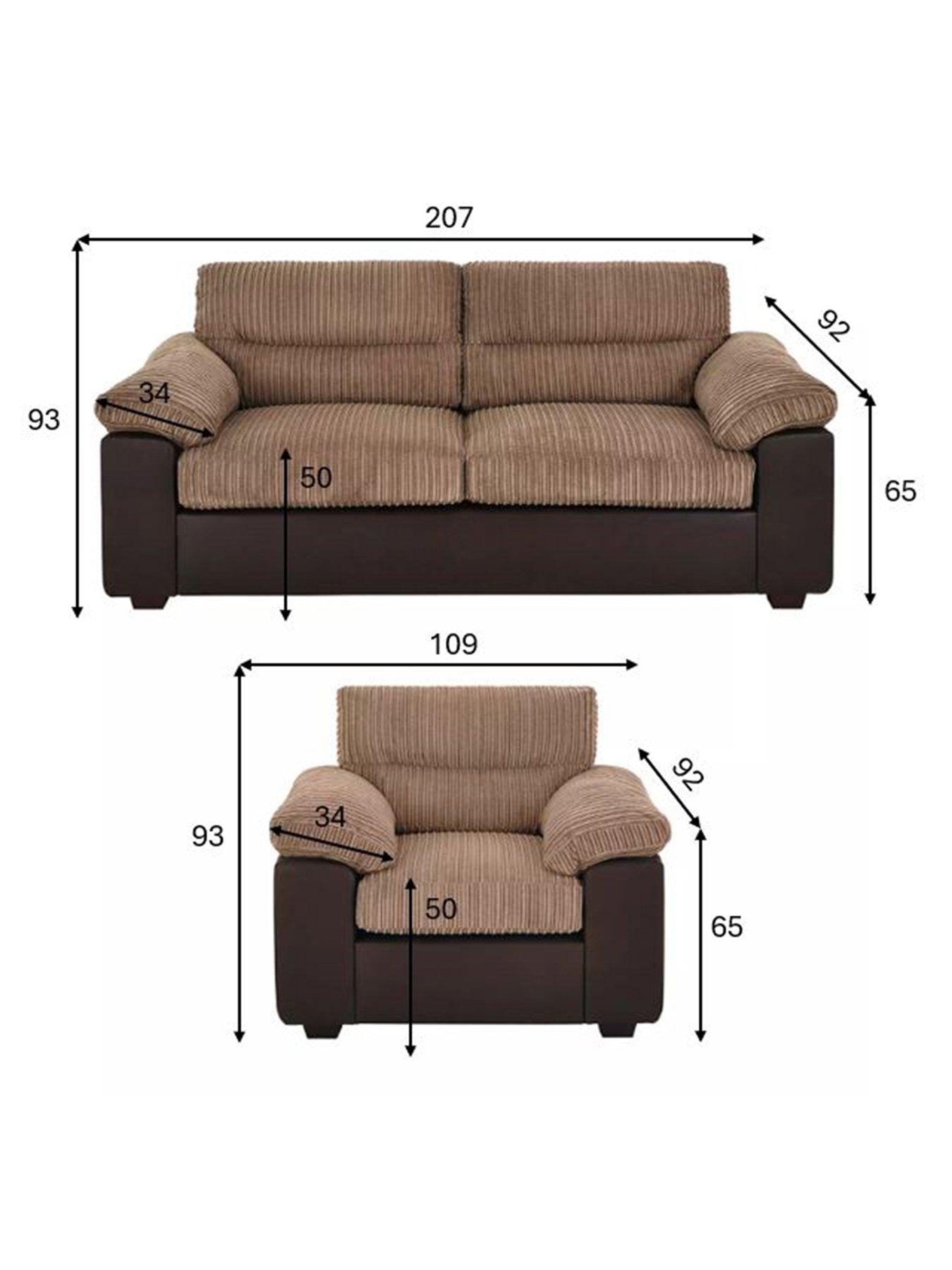 Image 6 of 6 of The Very Collection Armstrong 3 Seater Sofa + Armchair Set (Buy &amp; SAVE!) - Brown - FSC&reg; Certified