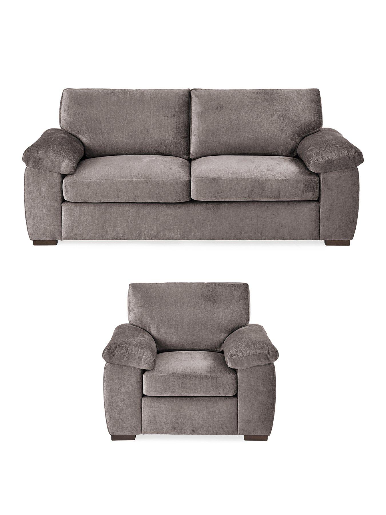 Image 2 of 6 of The Very Collection Salerno 3 Seater + Chair - Grey