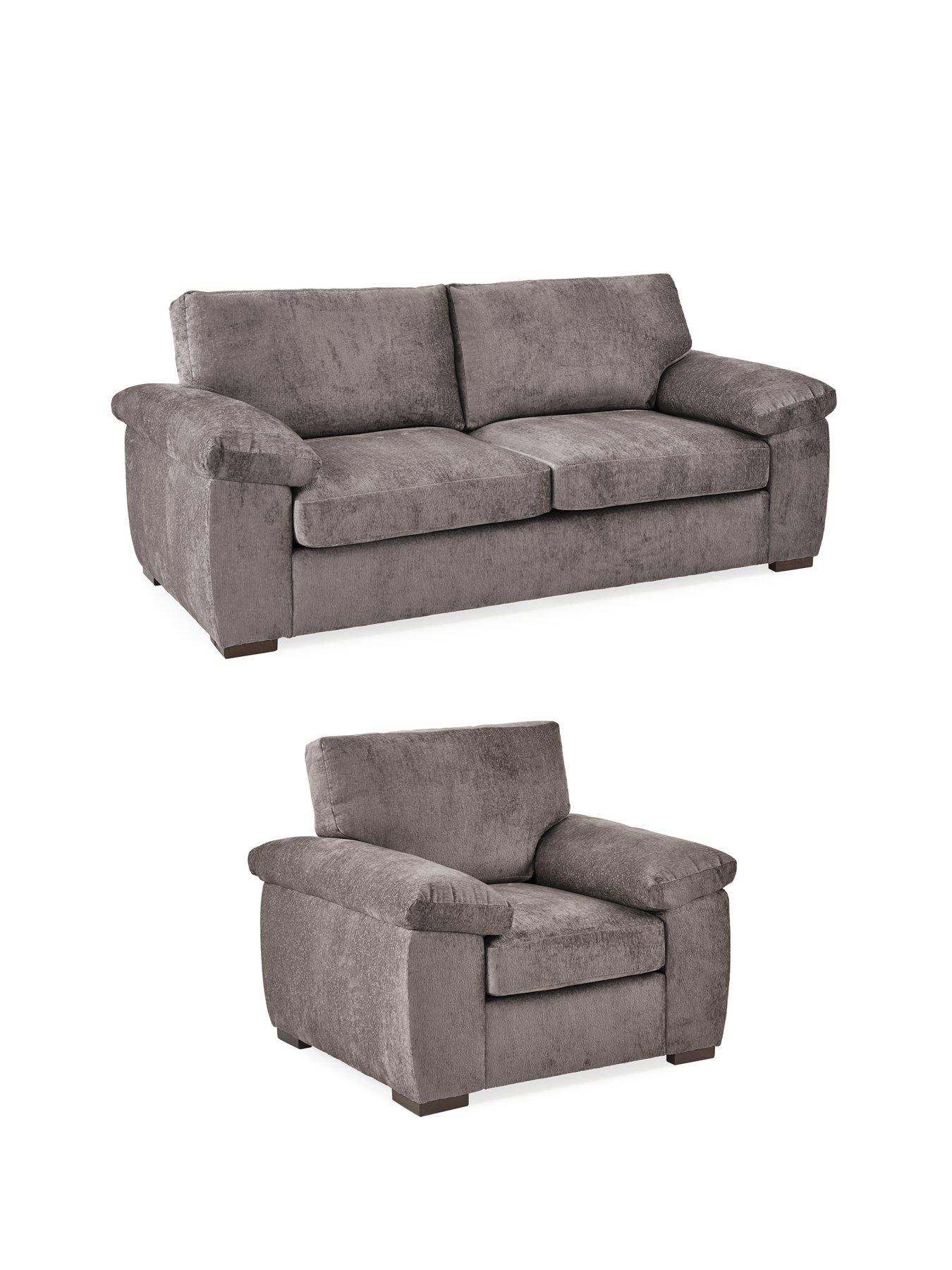 Image 3 of 6 of The Very Collection Salerno 3 Seater + Chair - Grey