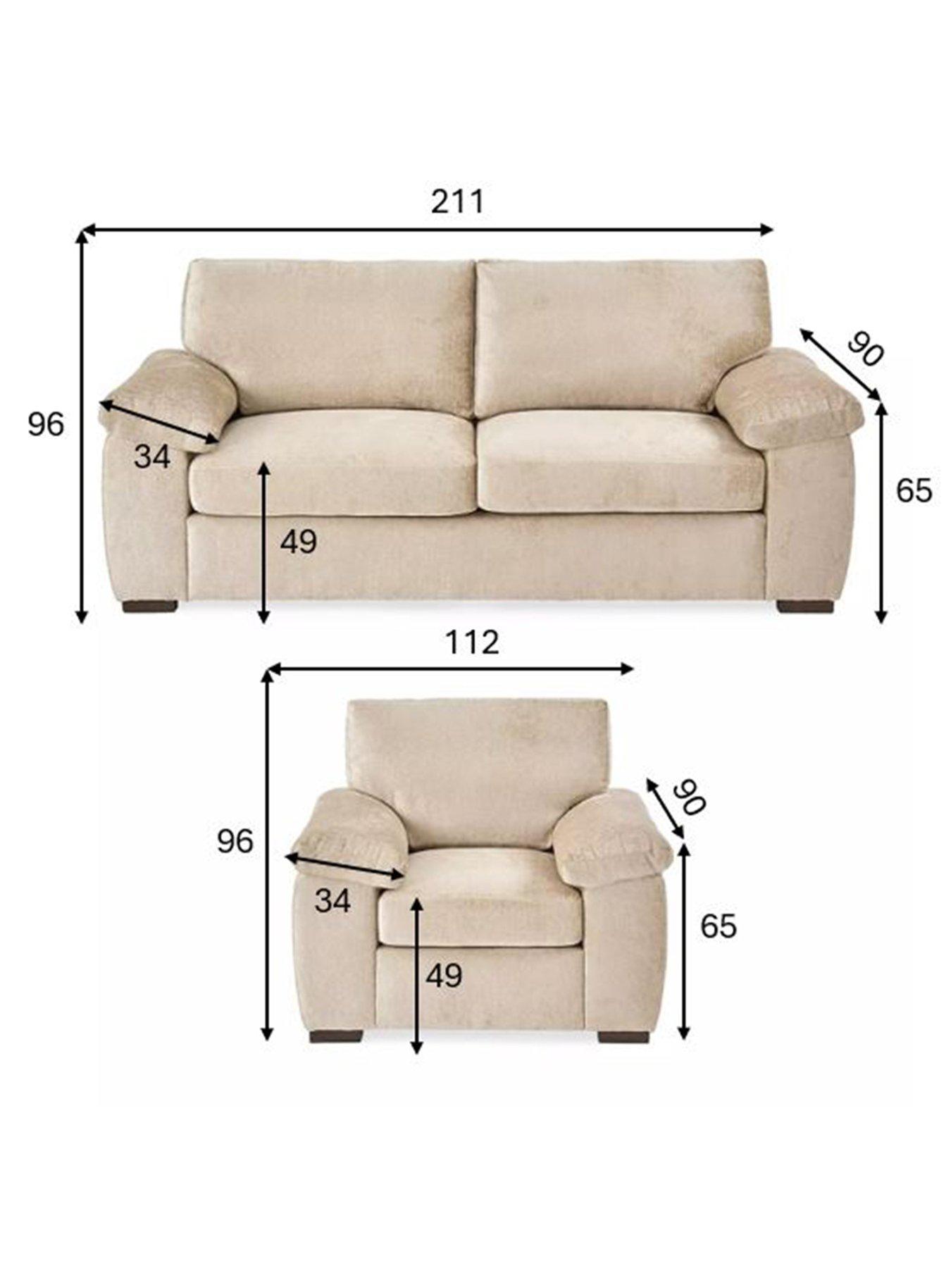 Image 7 of 7 of The Very Collection Salerno Standard Back Fabric 3 Seater Sofa + Armchair Set (Buy &amp; SAVE!) - Natural - FSC&reg; Certified