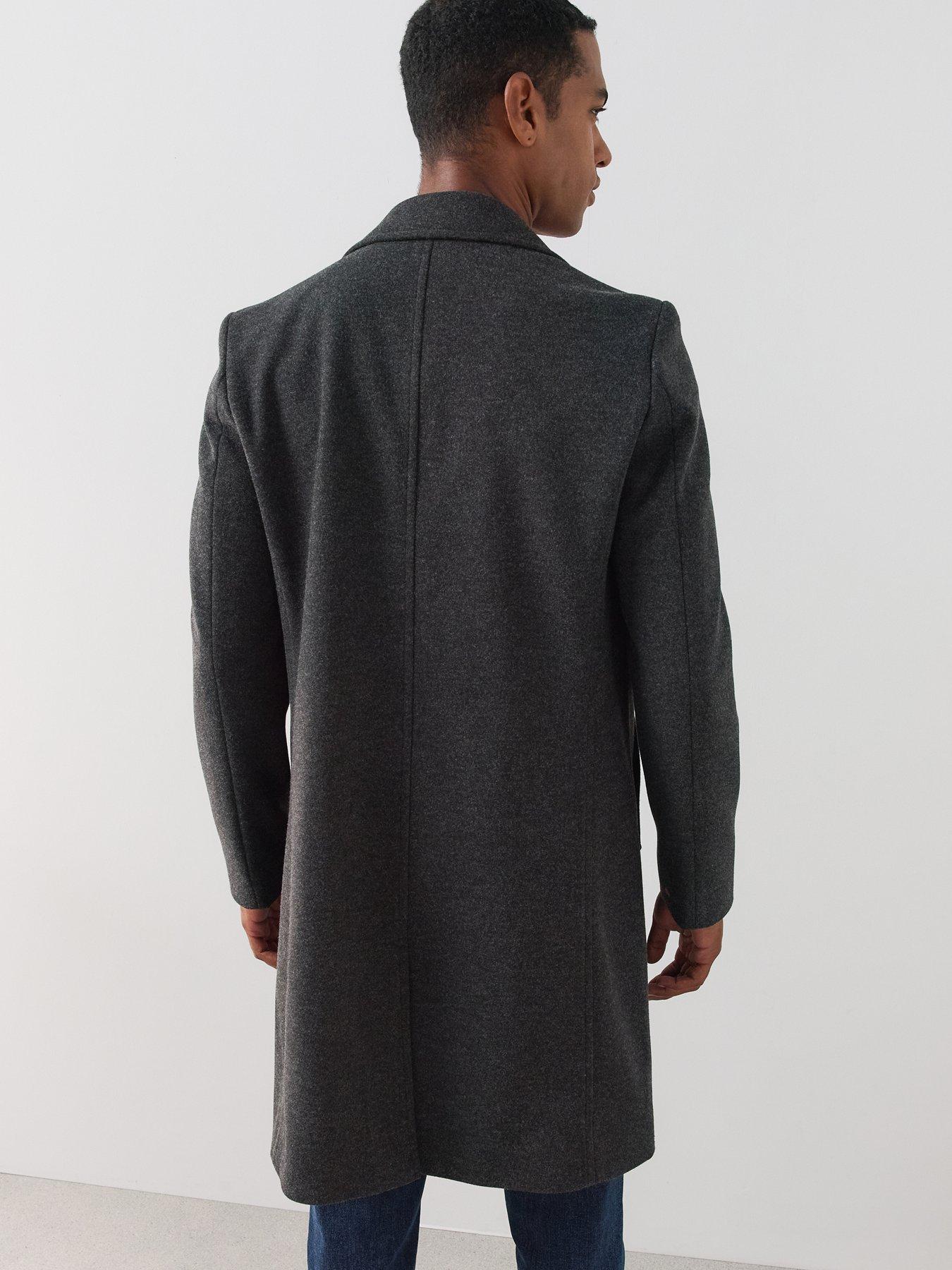 Image 2 of 7 of The Very Collection Notch Collar Overcoat - Charcoal