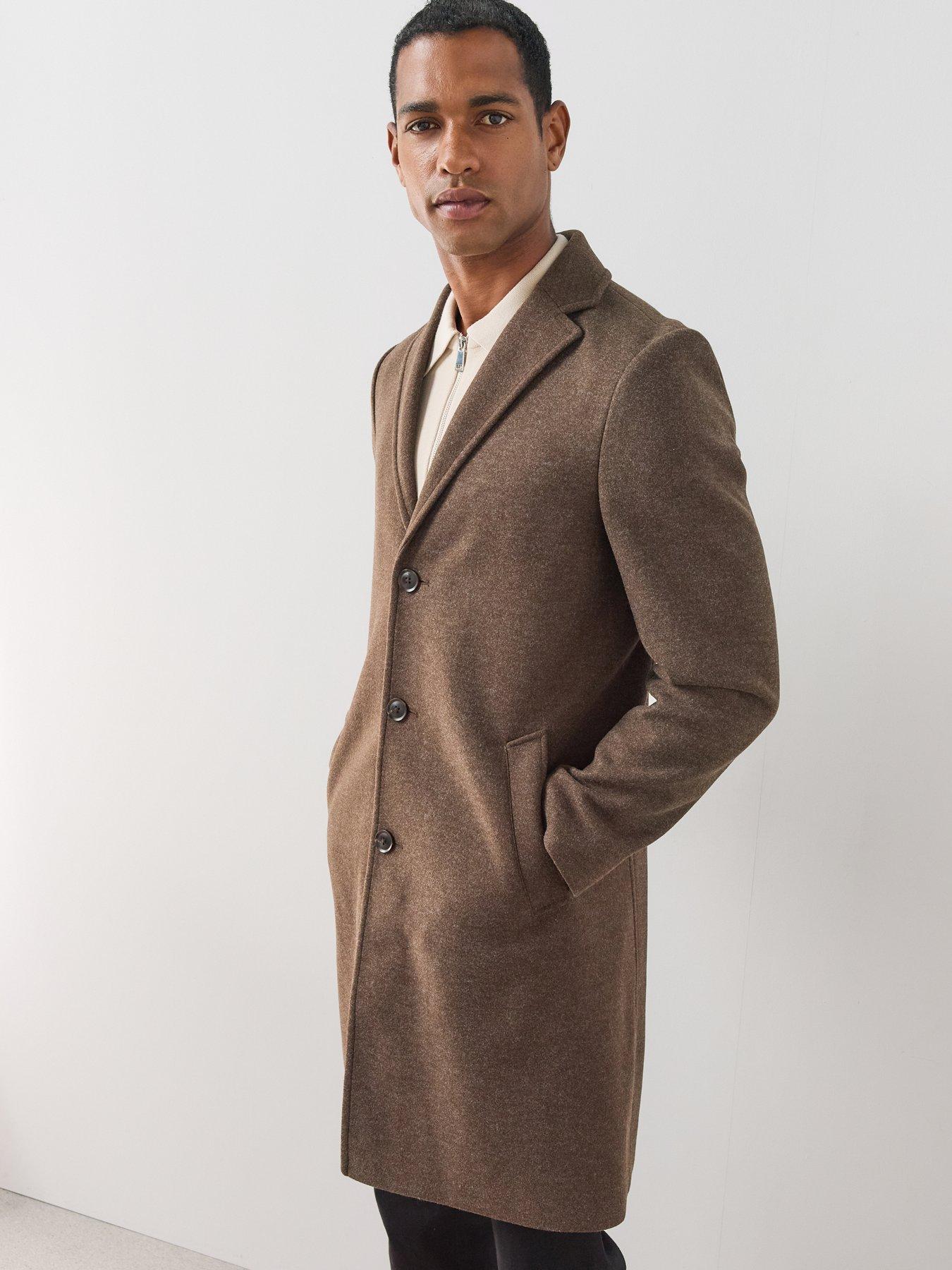 Image 4 of 7 of The Very Collection Notch Collar Overcoat - Brown