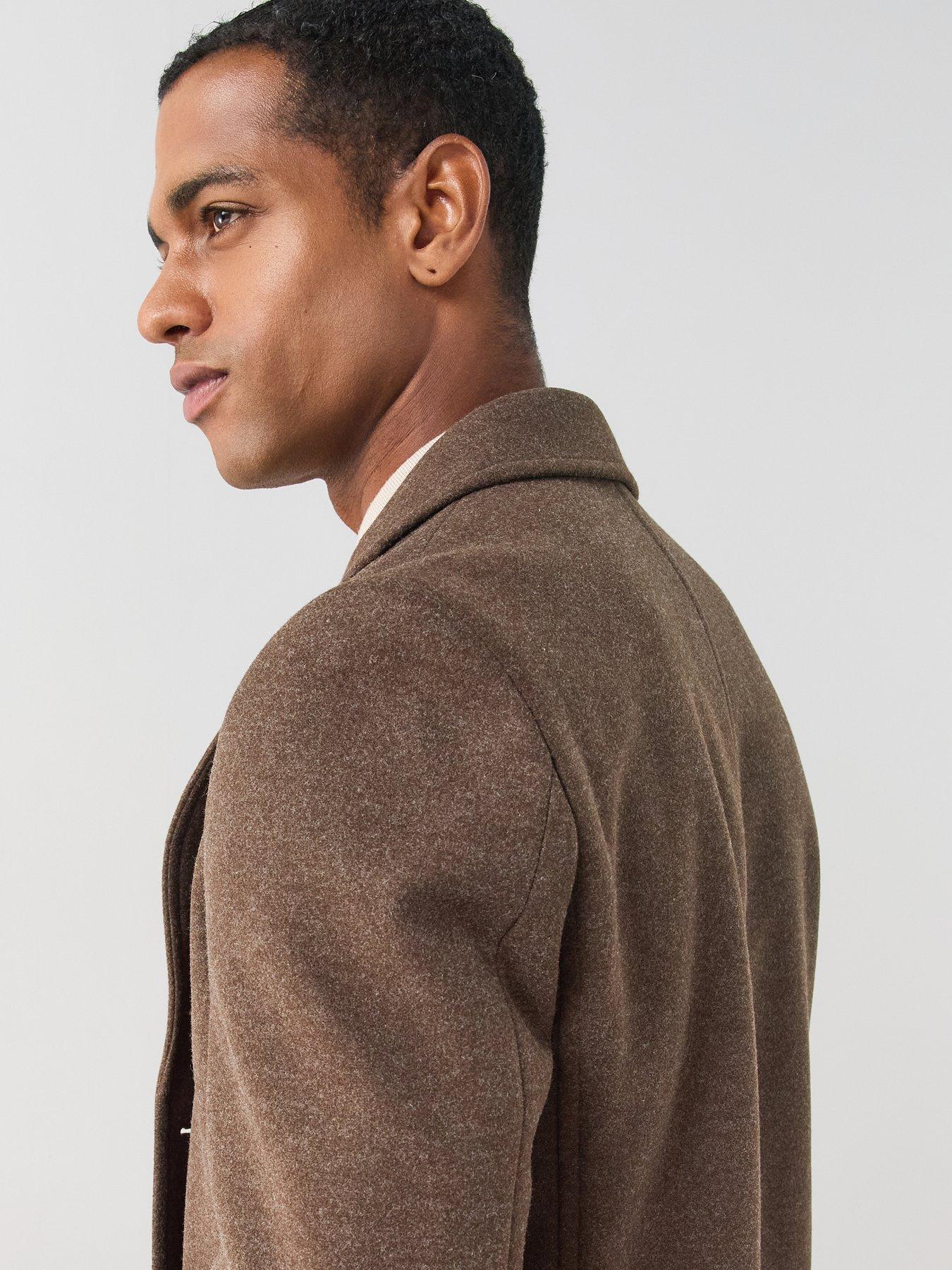 Image 5 of 7 of The Very Collection Notch Collar Overcoat - Brown