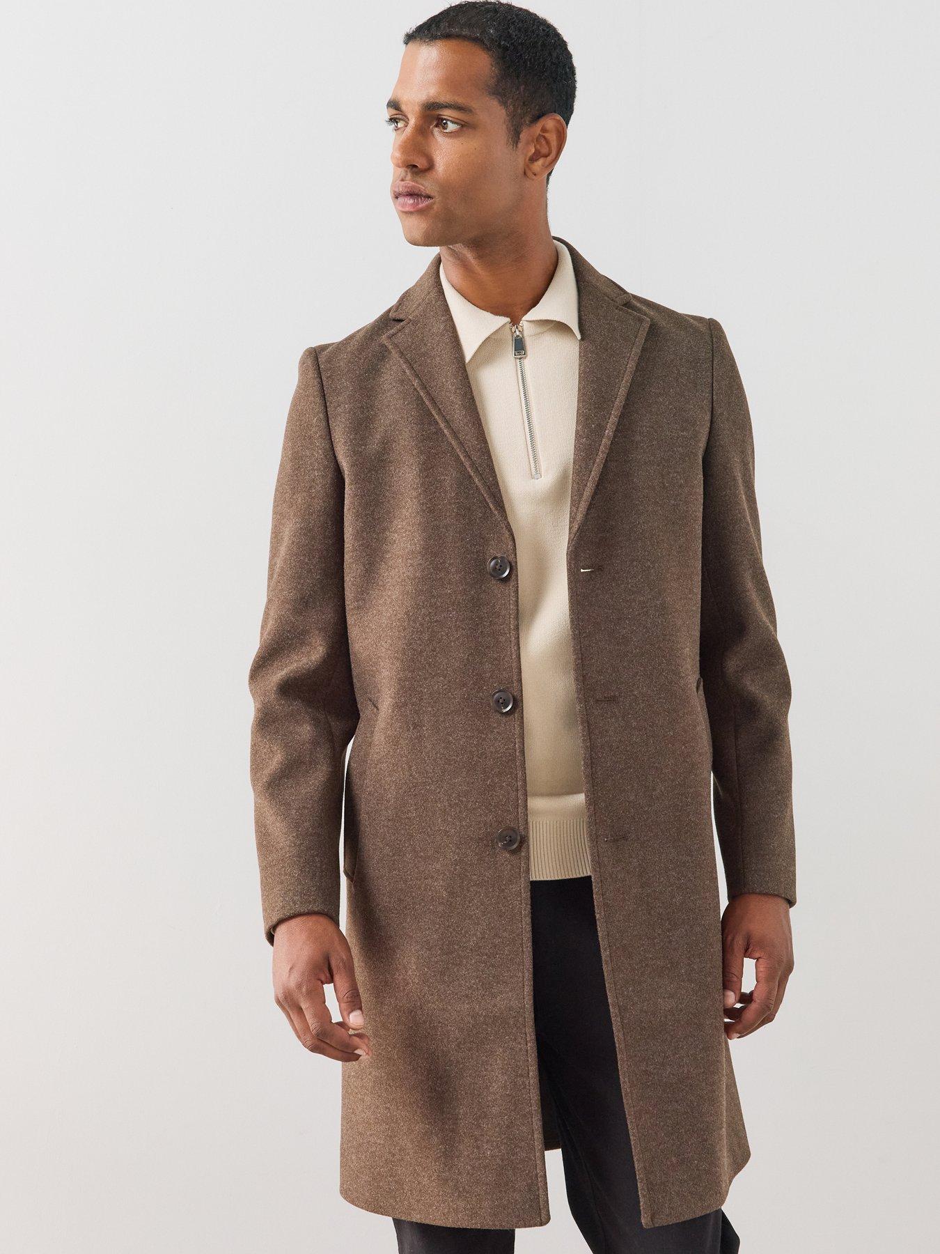 Image 6 of 7 of The Very Collection Notch Collar Overcoat - Brown