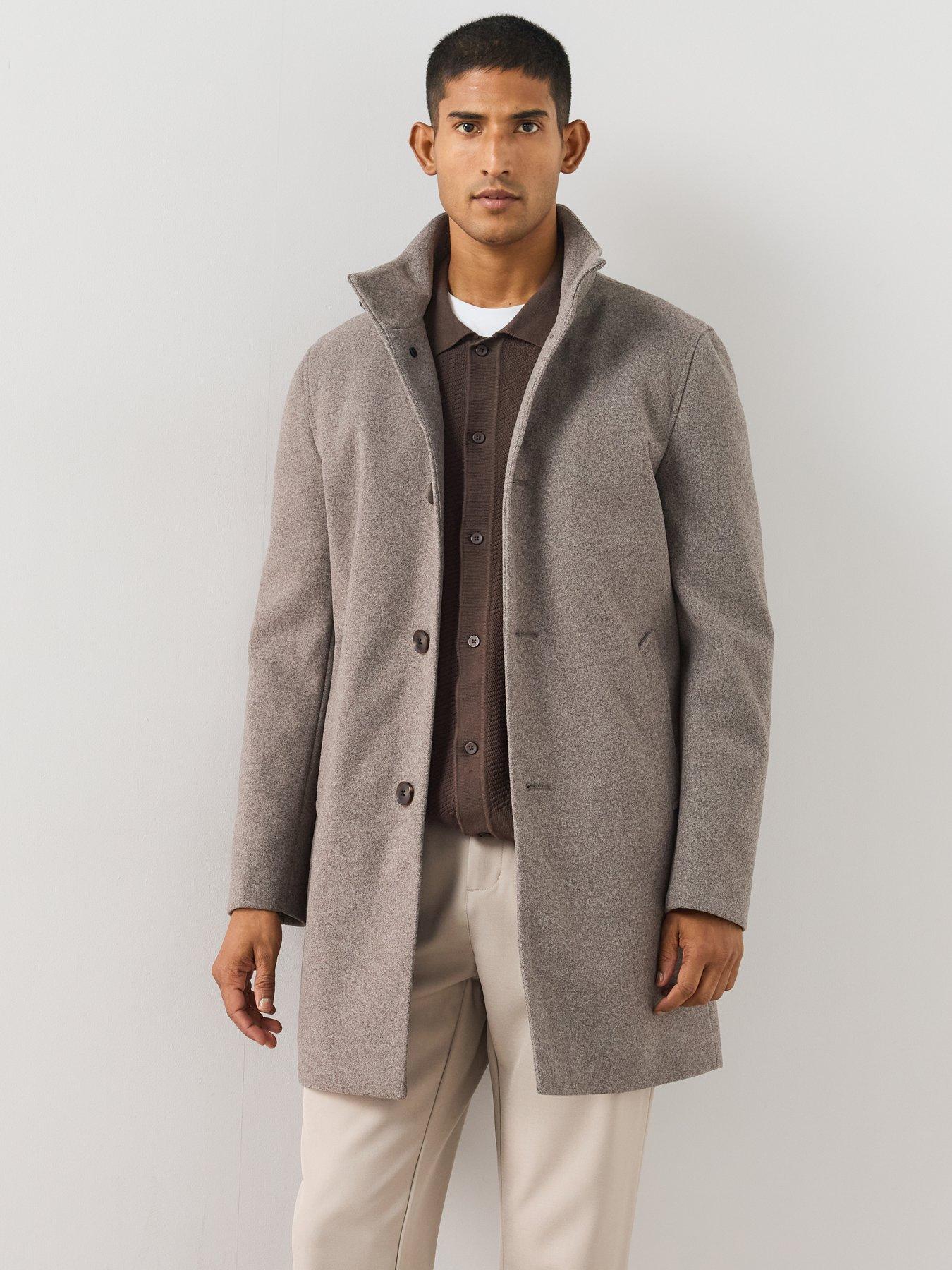 Image 5 of 7 of The Very Collection Funnel Neck Coat - Oatmeal