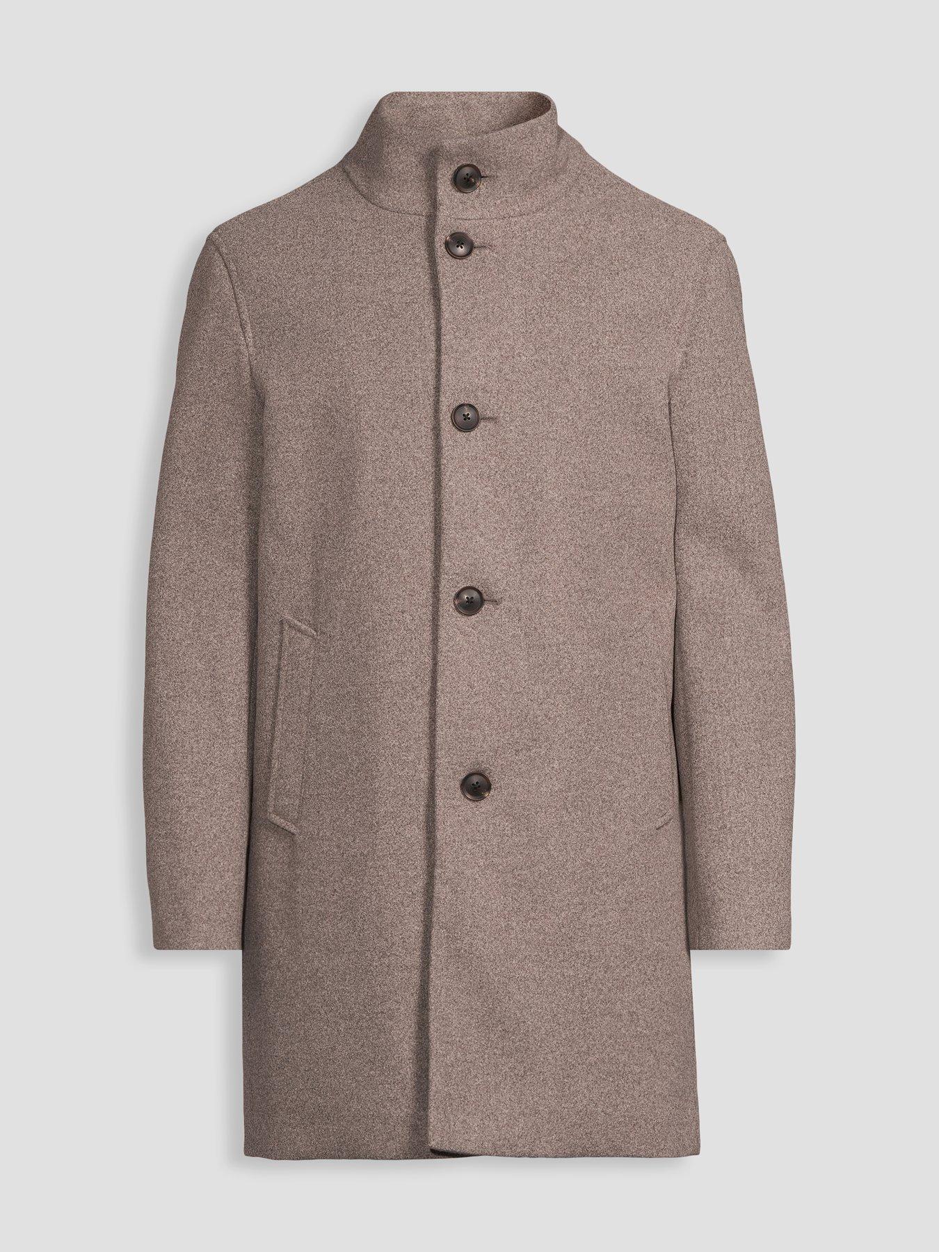 Image 7 of 7 of The Very Collection Funnel Neck Coat - Oatmeal