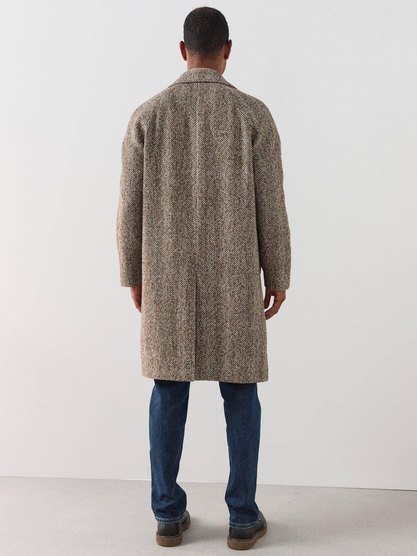 Image 2 of 7 of The Very Collection Herringbone Car Coat - Brown