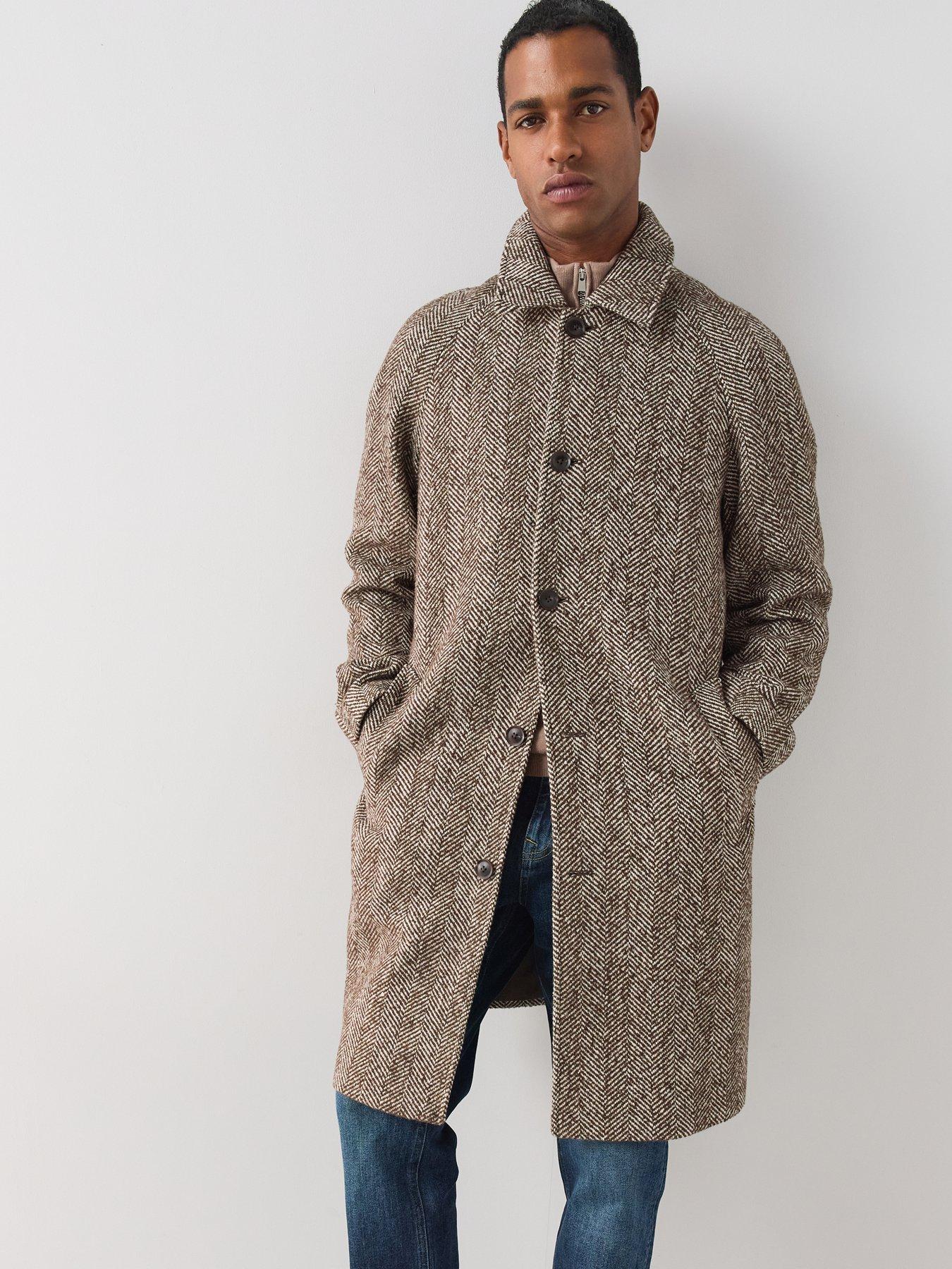 Image 5 of 7 of The Very Collection Herringbone Car Coat - Brown