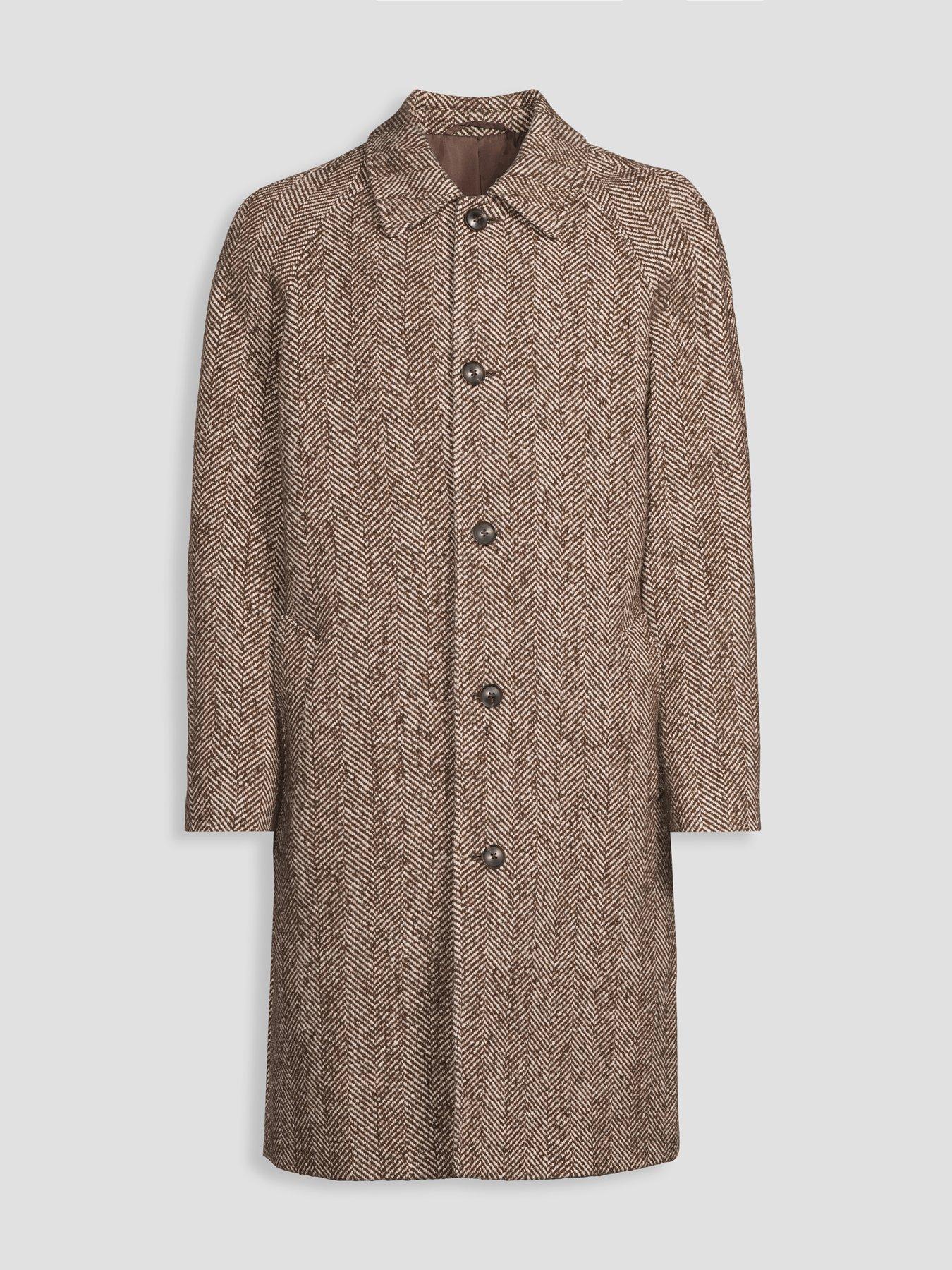 Image 7 of 7 of The Very Collection Herringbone Car Coat - Brown