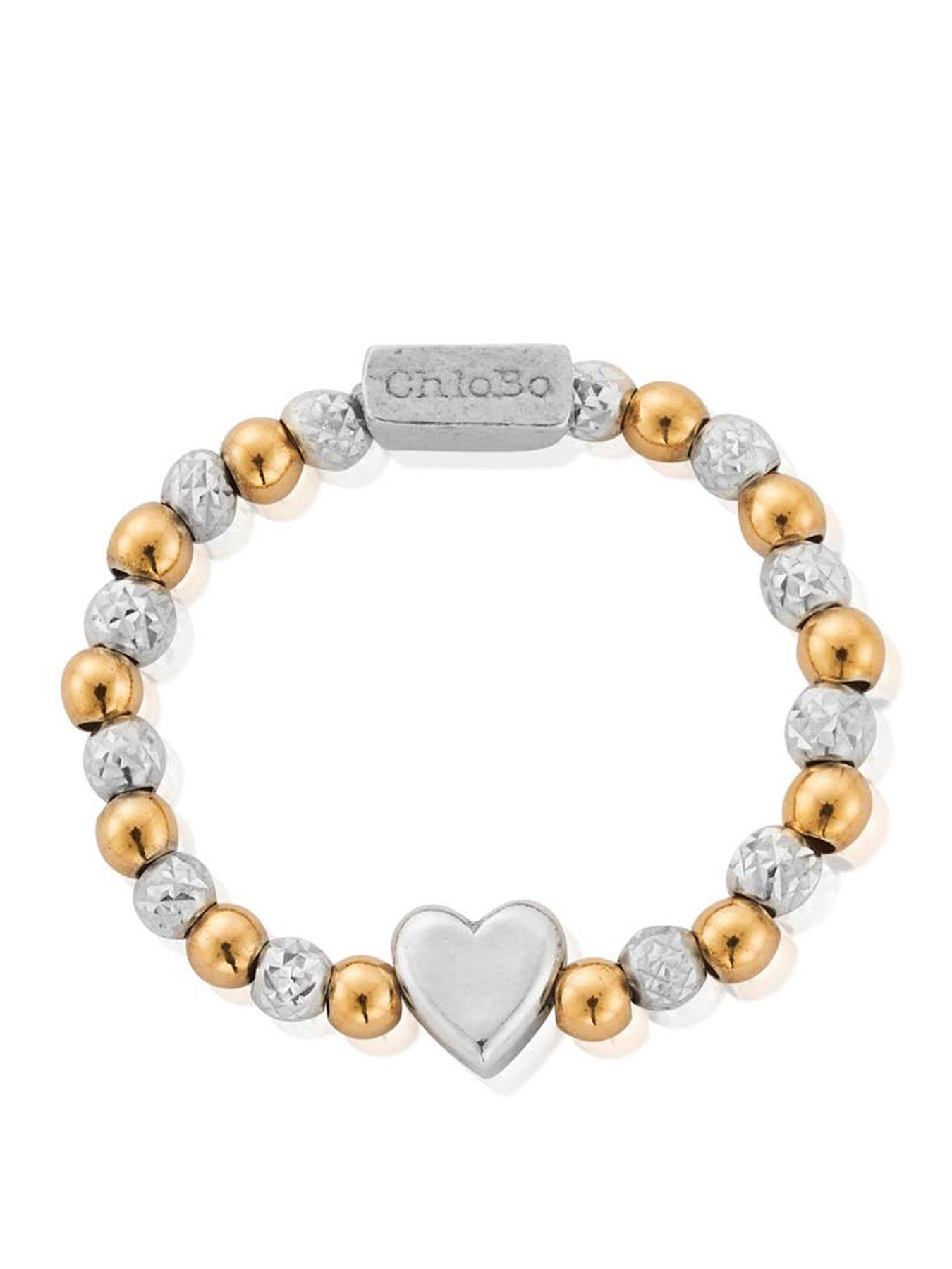ChloBo GOLD AND SILVER INSET HEART RING