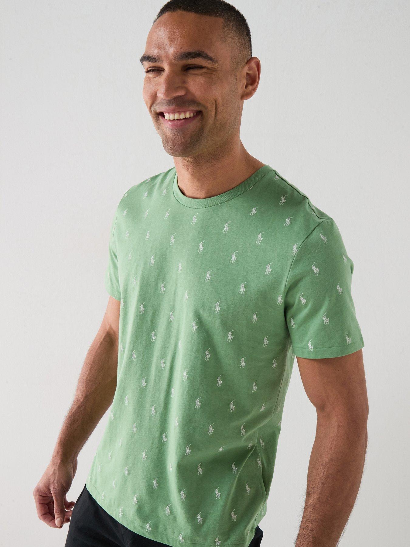 Image 1 of 6 of Polo Ralph Lauren Loungewear Multi Pp All Over Print T-Shirt - Green