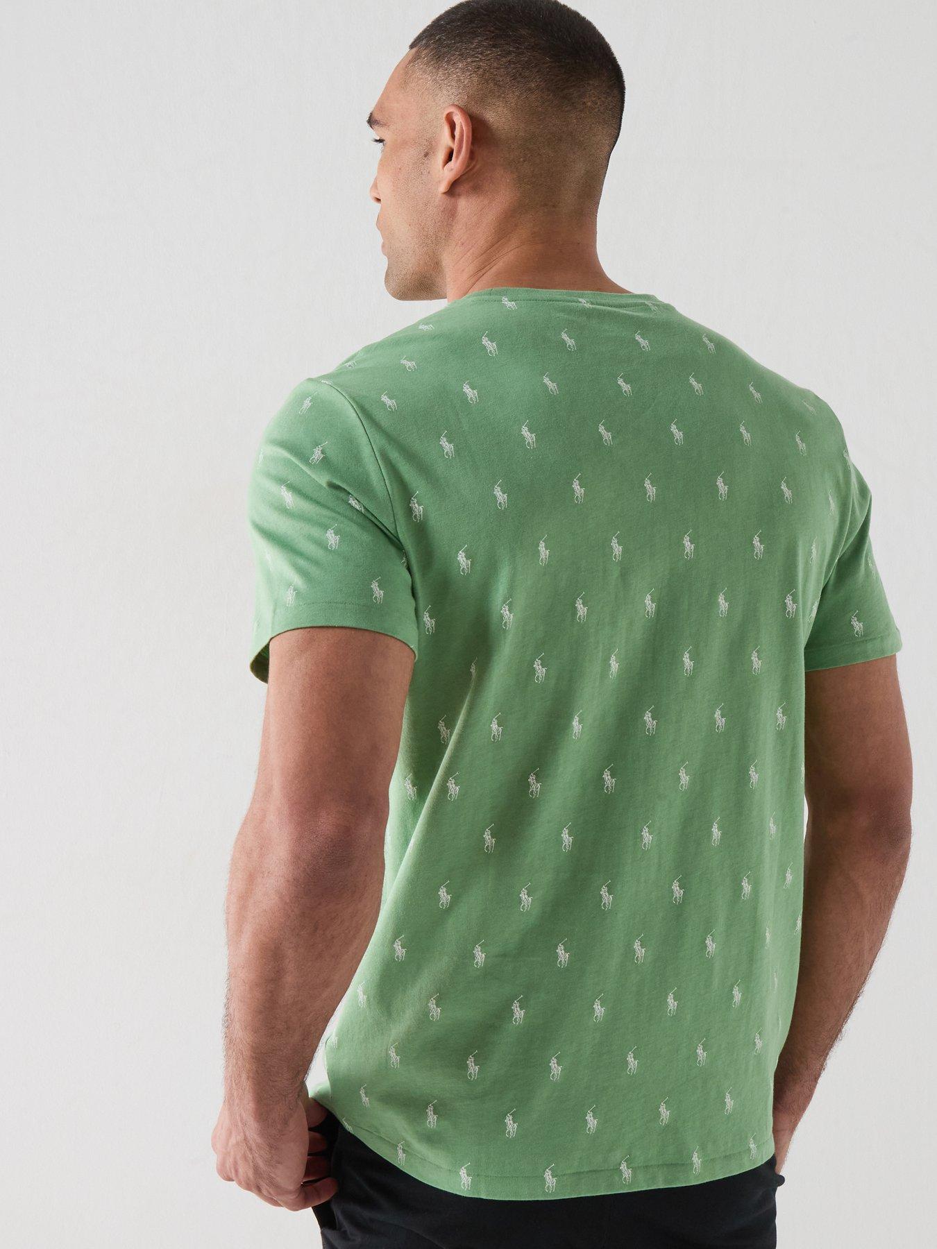 Image 2 of 6 of Polo Ralph Lauren Loungewear Multi Pp All Over Print T-Shirt - Green