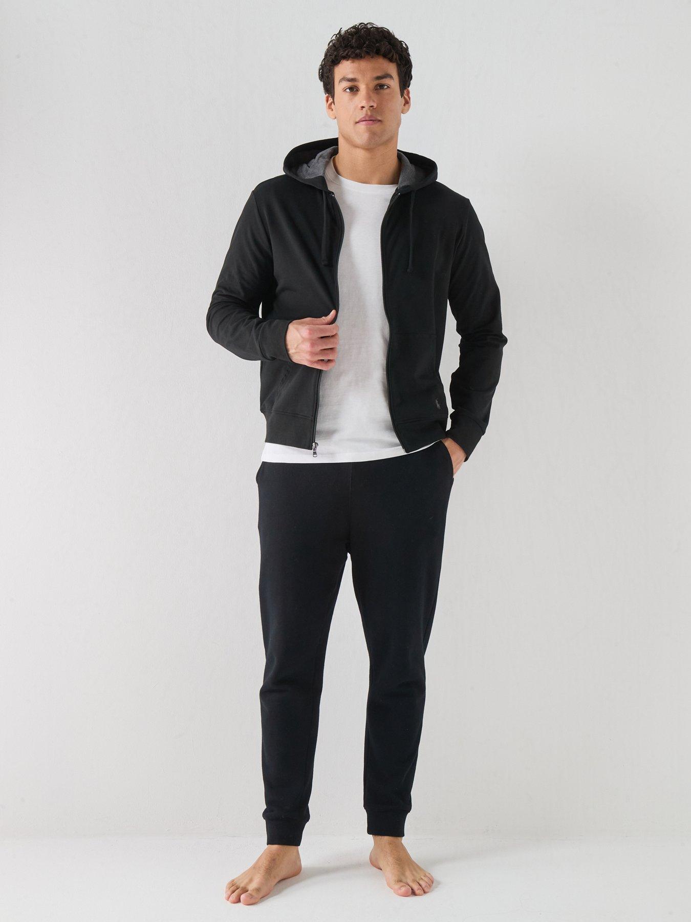 Image 3 of 6 of Polo Ralph Lauren Zip Through Loungewear Hoodie - Black