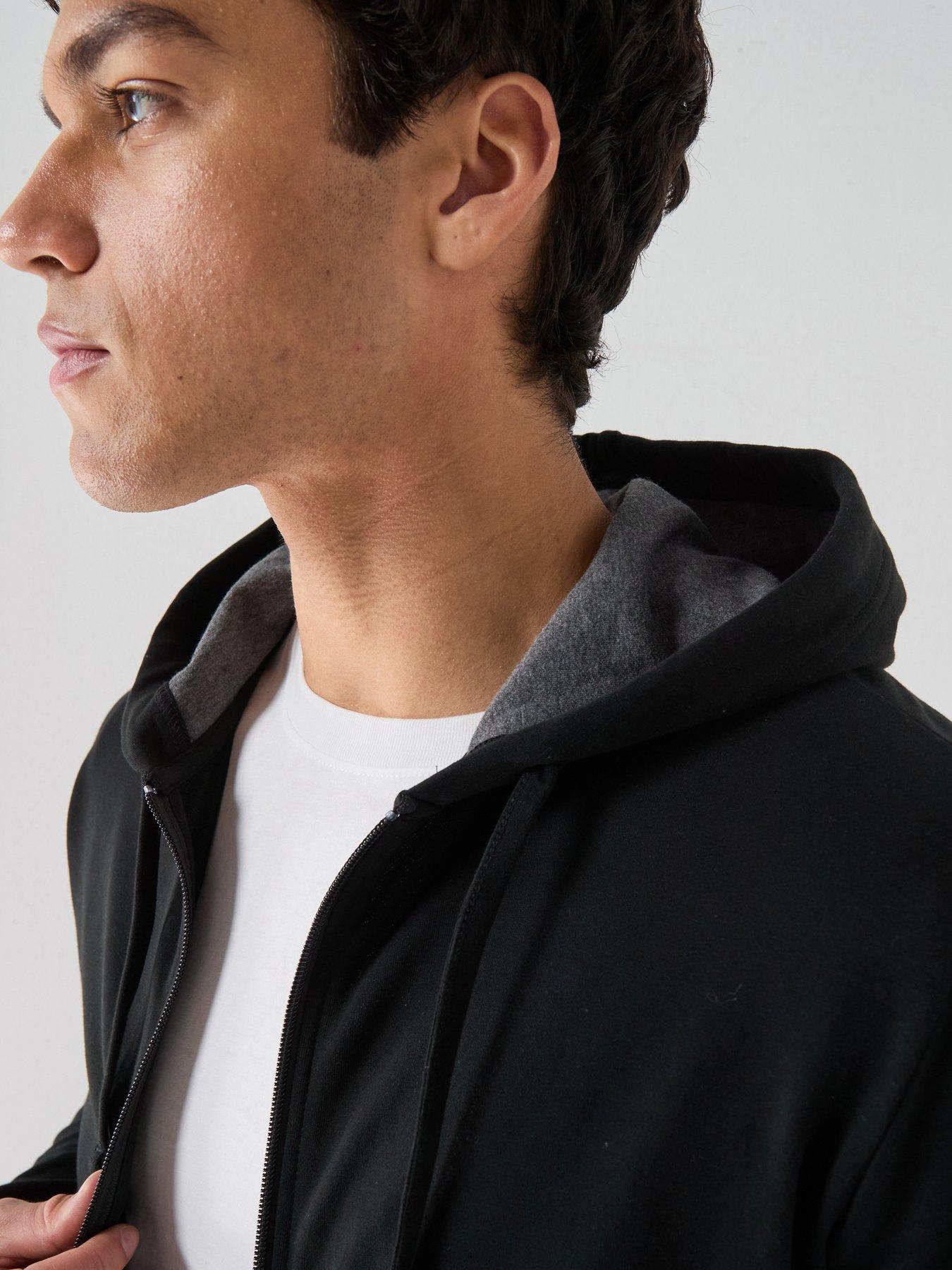 Image 5 of 6 of Polo Ralph Lauren Zip Through Loungewear Hoodie - Black