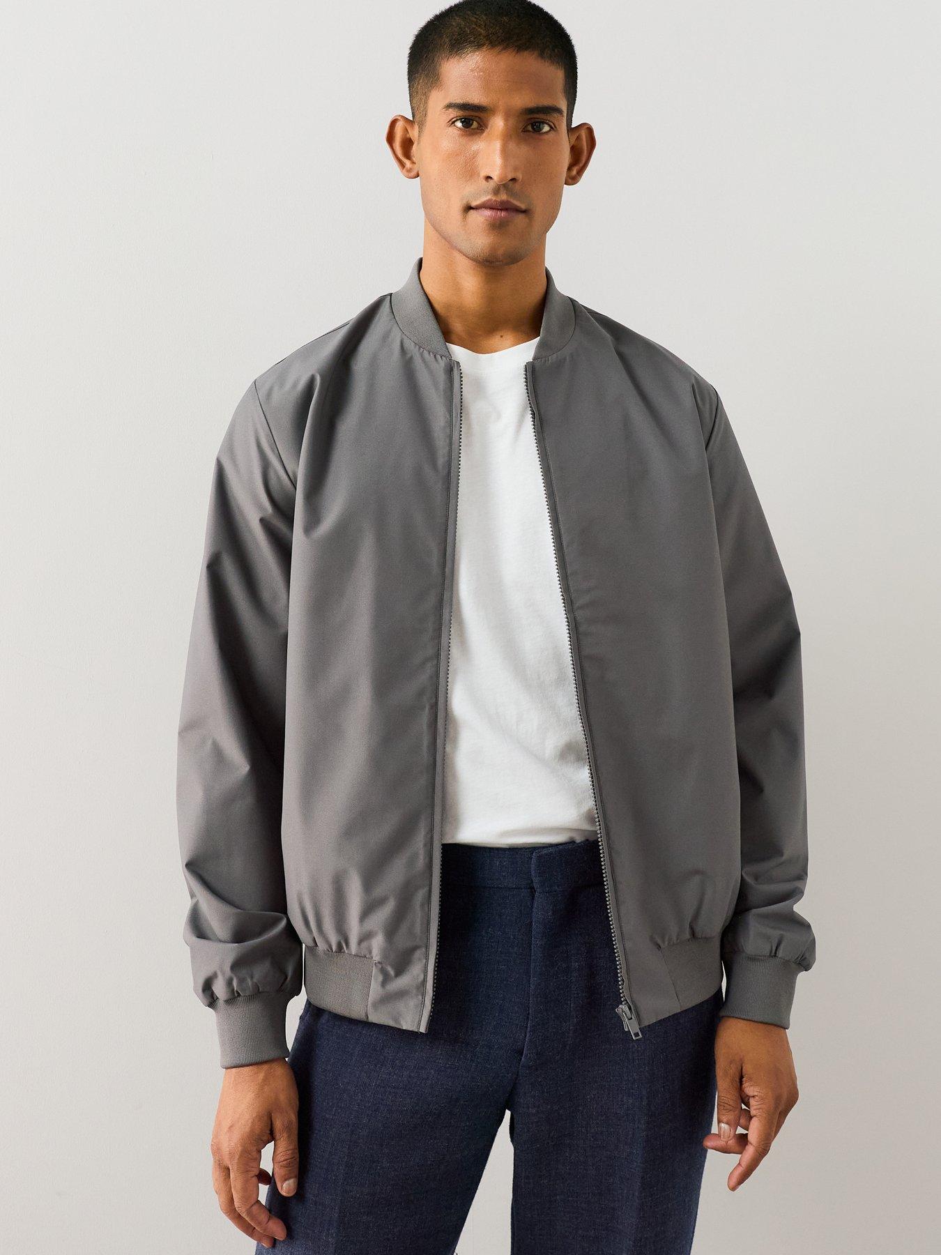 The Very Collection Essentials Shower Resistant Bomber Jacket - Charcoal
