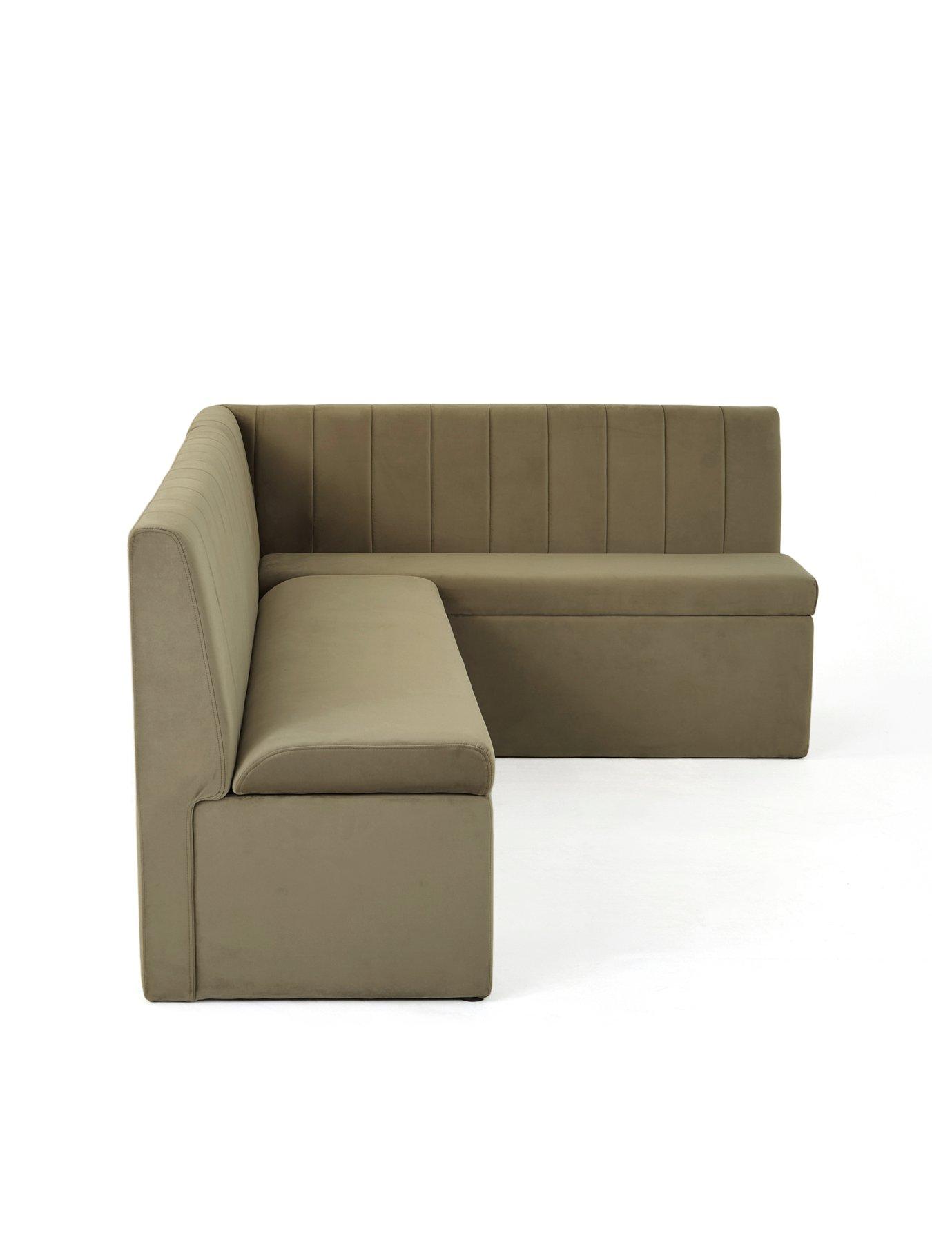 Image 4 of 7 of The Very Collection Sander Corner Storage Bench&nbsp;with Chopstick 160 cm Chrome&nbsp;Rectangular Dining Table and&nbsp;2 Sander Chairs - Moss Green/Chrome