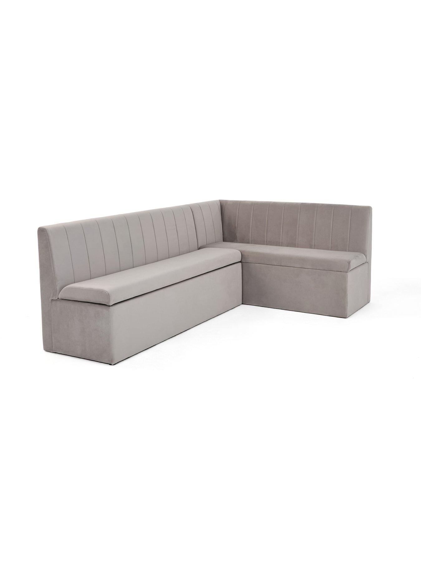 Image 4 of 7 of The Very Collection Sander Corner Storage Bench&nbsp;With Chopstick 160cm Chrome Rectangular Dining Table and&nbsp;2 Sander Chairs - Grey/Chrome - FSC&reg; Certified