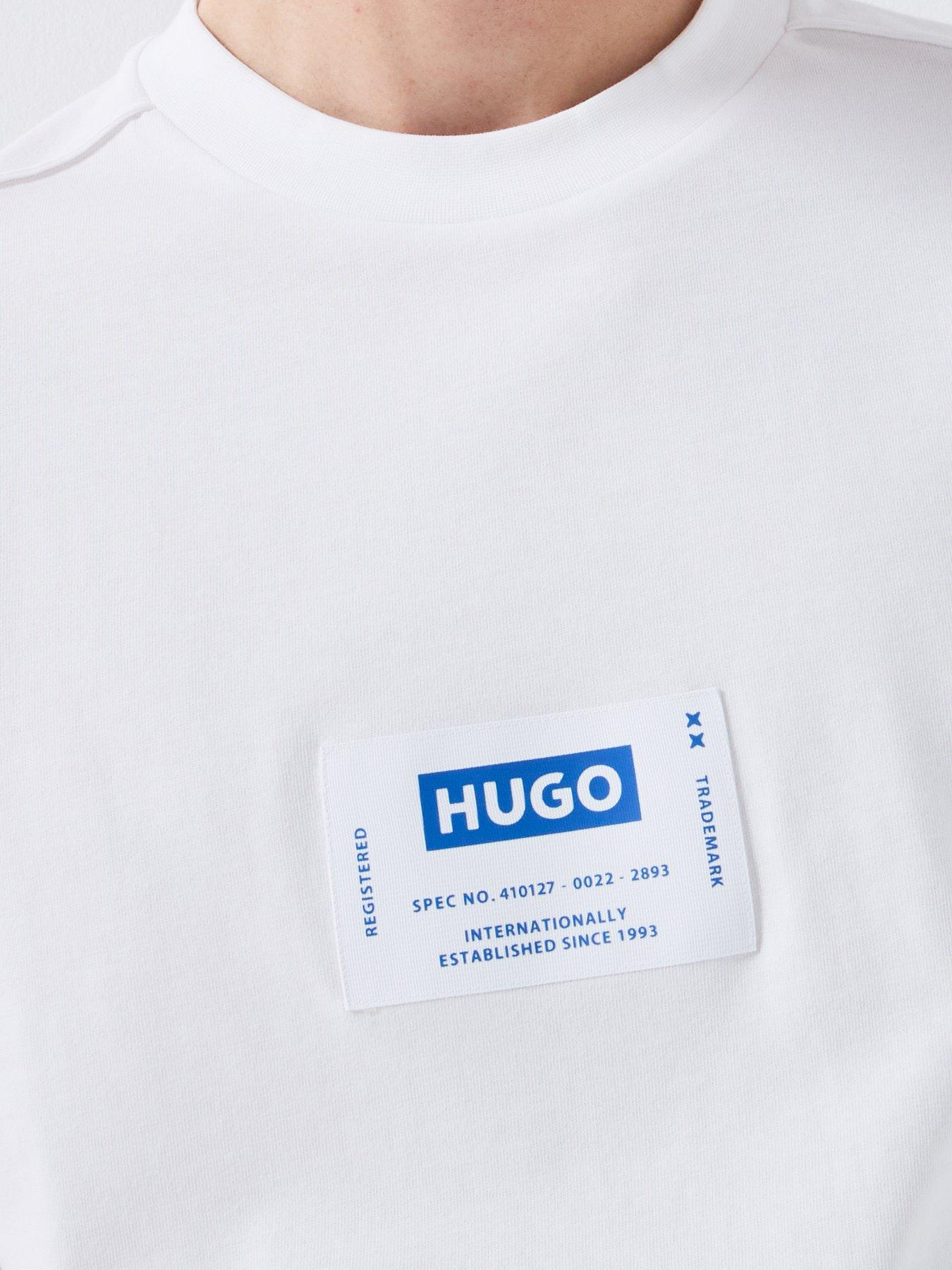 Image 4 of 5 of HUGO Blue Nurazti Regular Fit T-Shirt - White