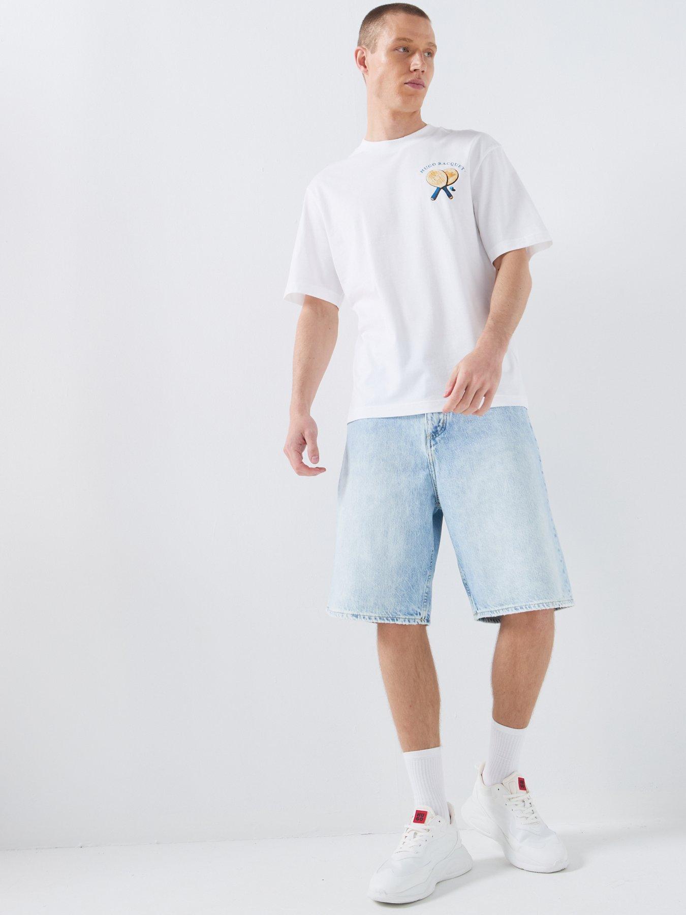 Image 3 of 5 of HUGO Blue Giulio262 Relaxed Fit Cargo Shorts - Blue