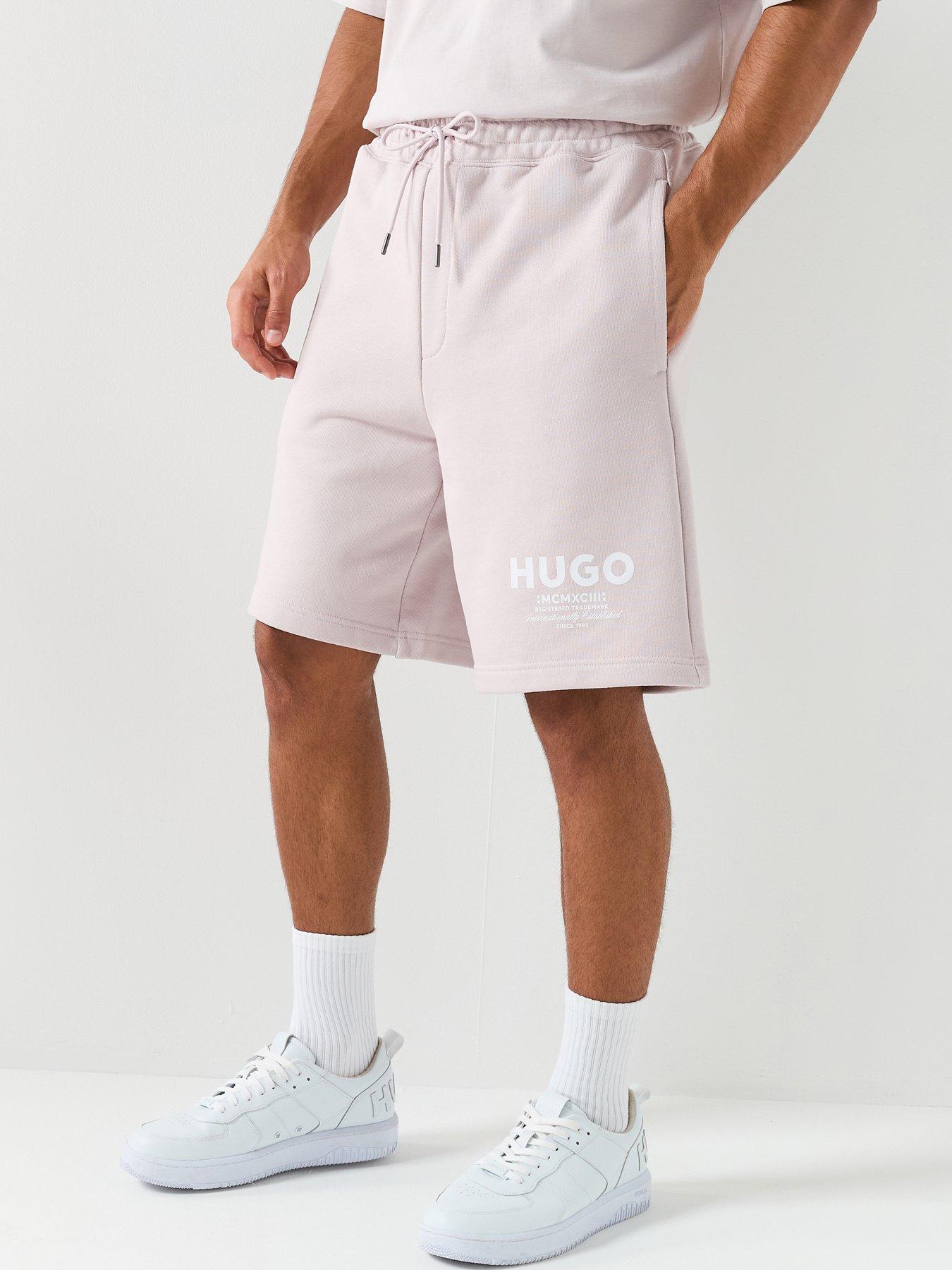 HUGO Hugo Blue Nomario Loose Fit International Logo Sweat Shorts - Purple