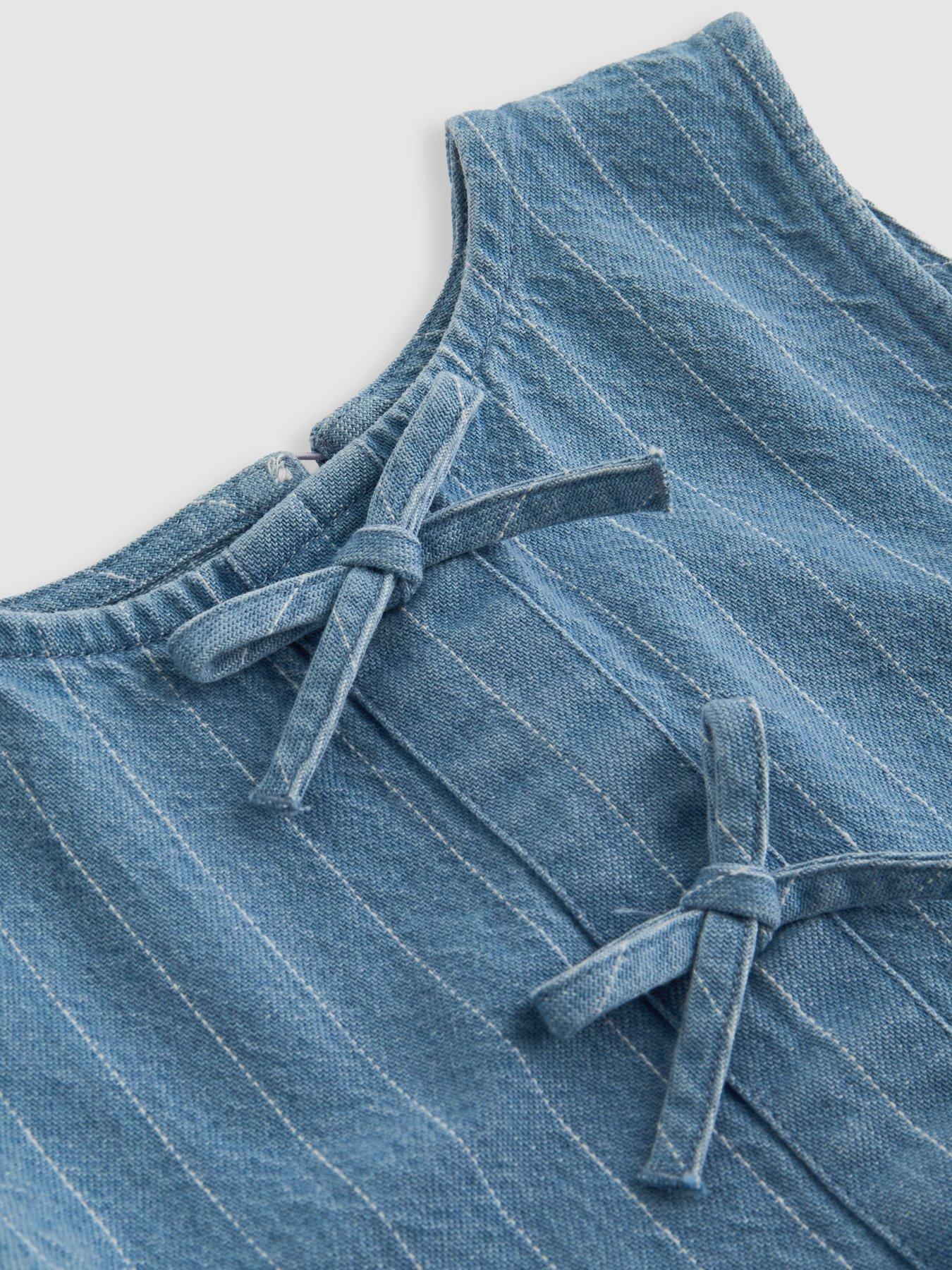 Image 5 of 6 of The Very Collection Girls Denim Short And Top Outfit - Blue