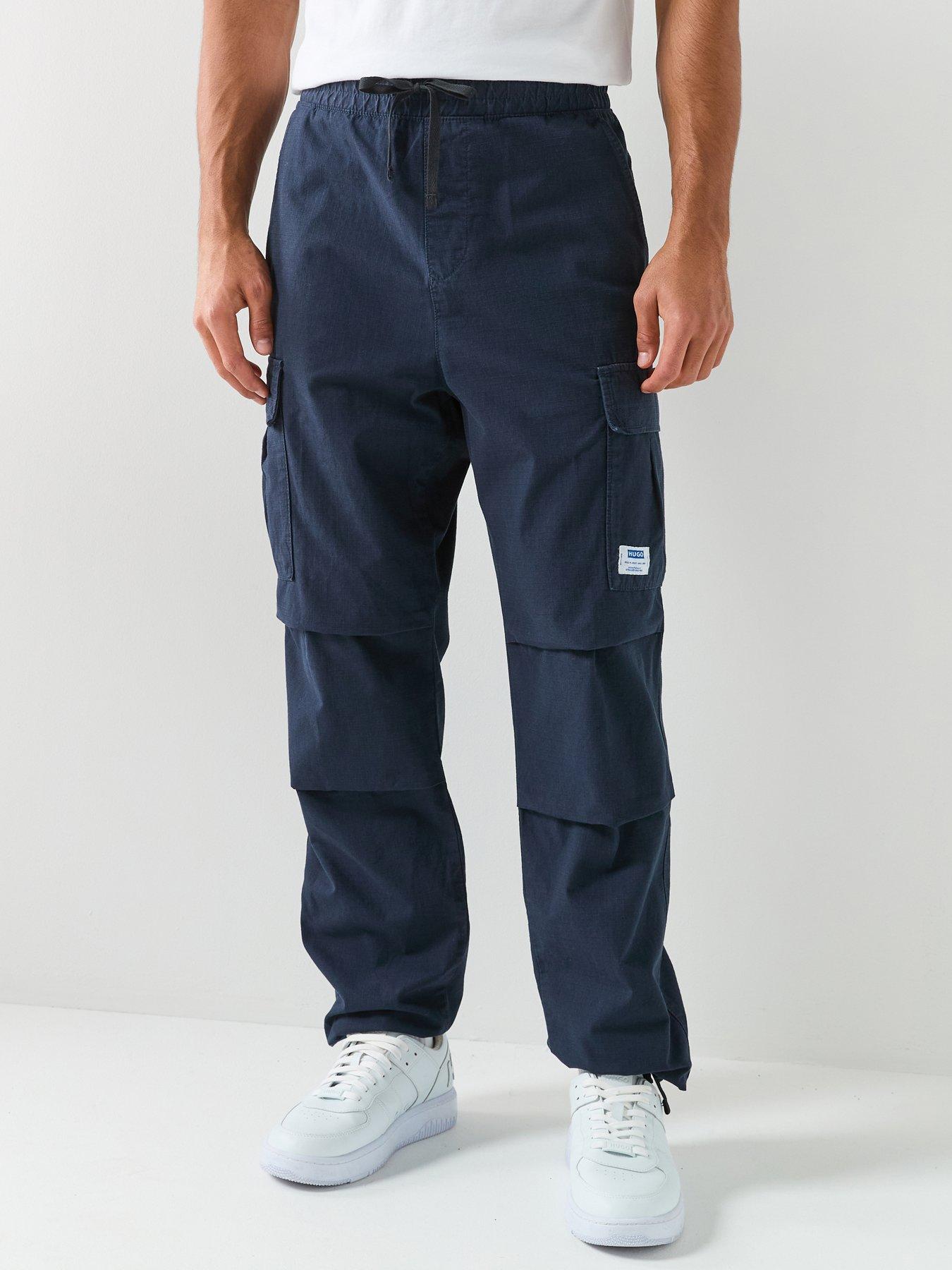 HUGO Hugo Blue Gadic262 Relaxed Fit Cargo Trousers - Blue