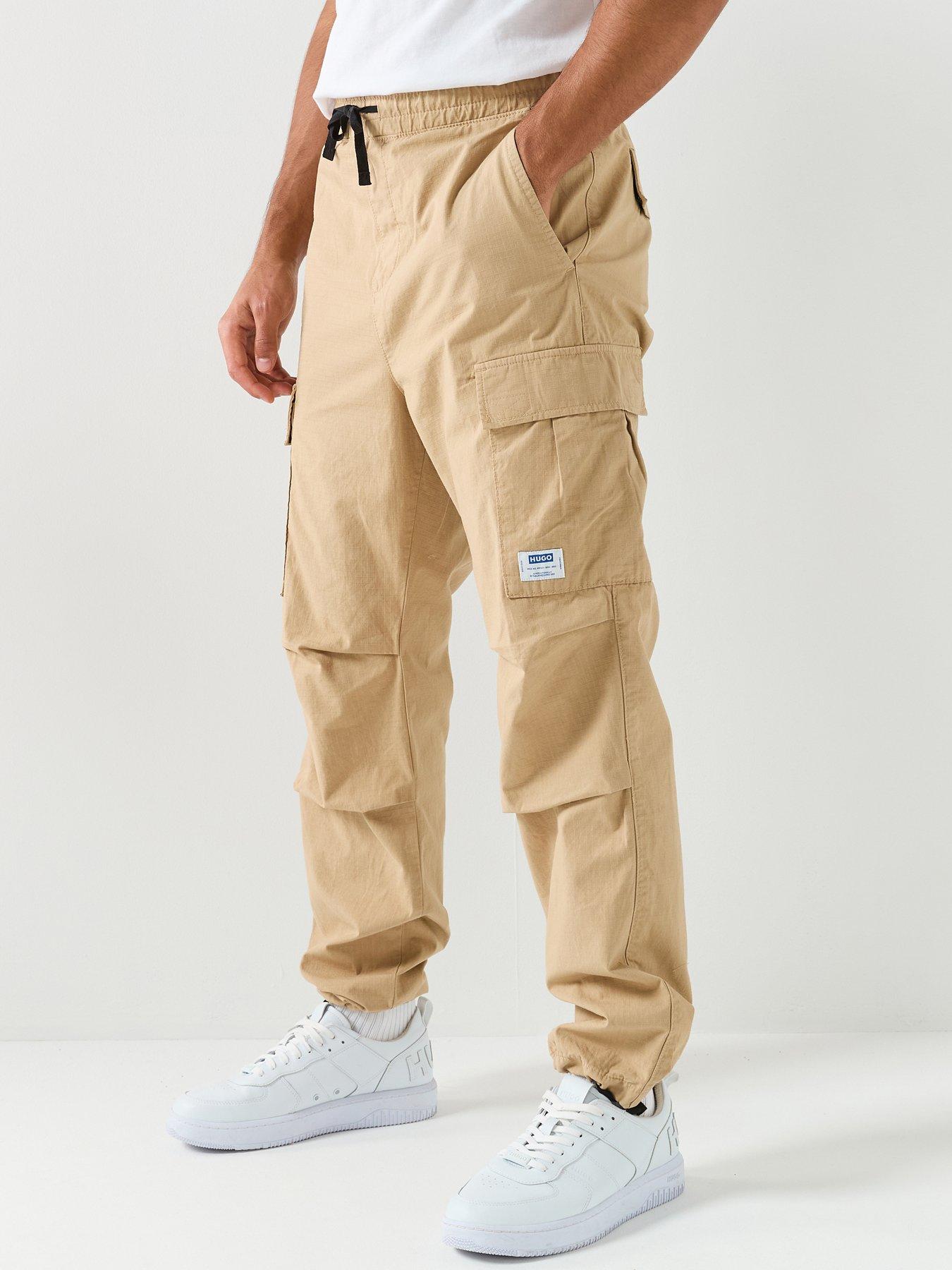 hugo-blue-gadic262-relaxed-fit-cargo-trousers-beige
