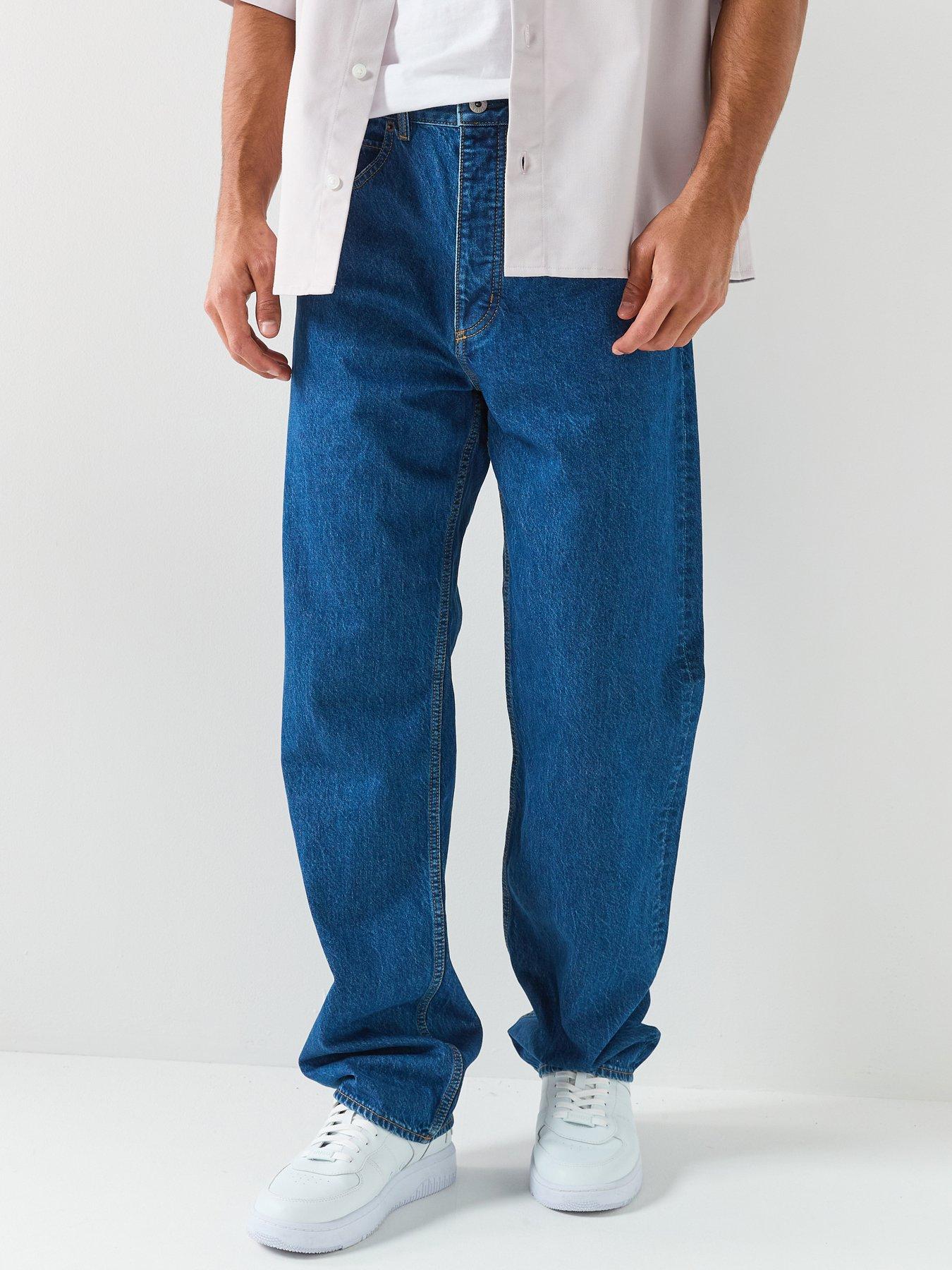 HUGO Nate Baggy Fit Jeans - Blue