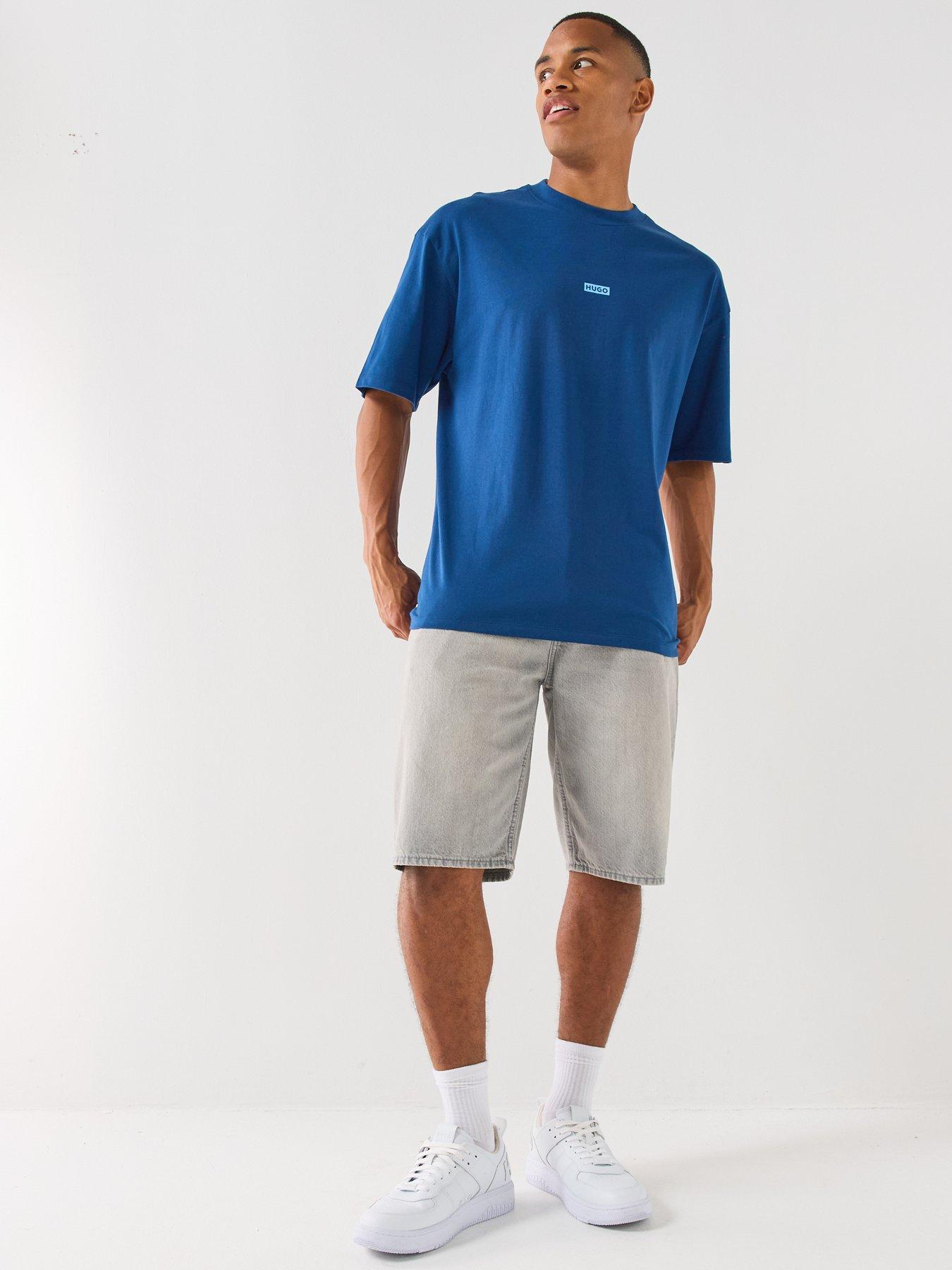 Image 5 of 5 of HUGO Blue Skate Straight Fit Denim Shorts - Grey