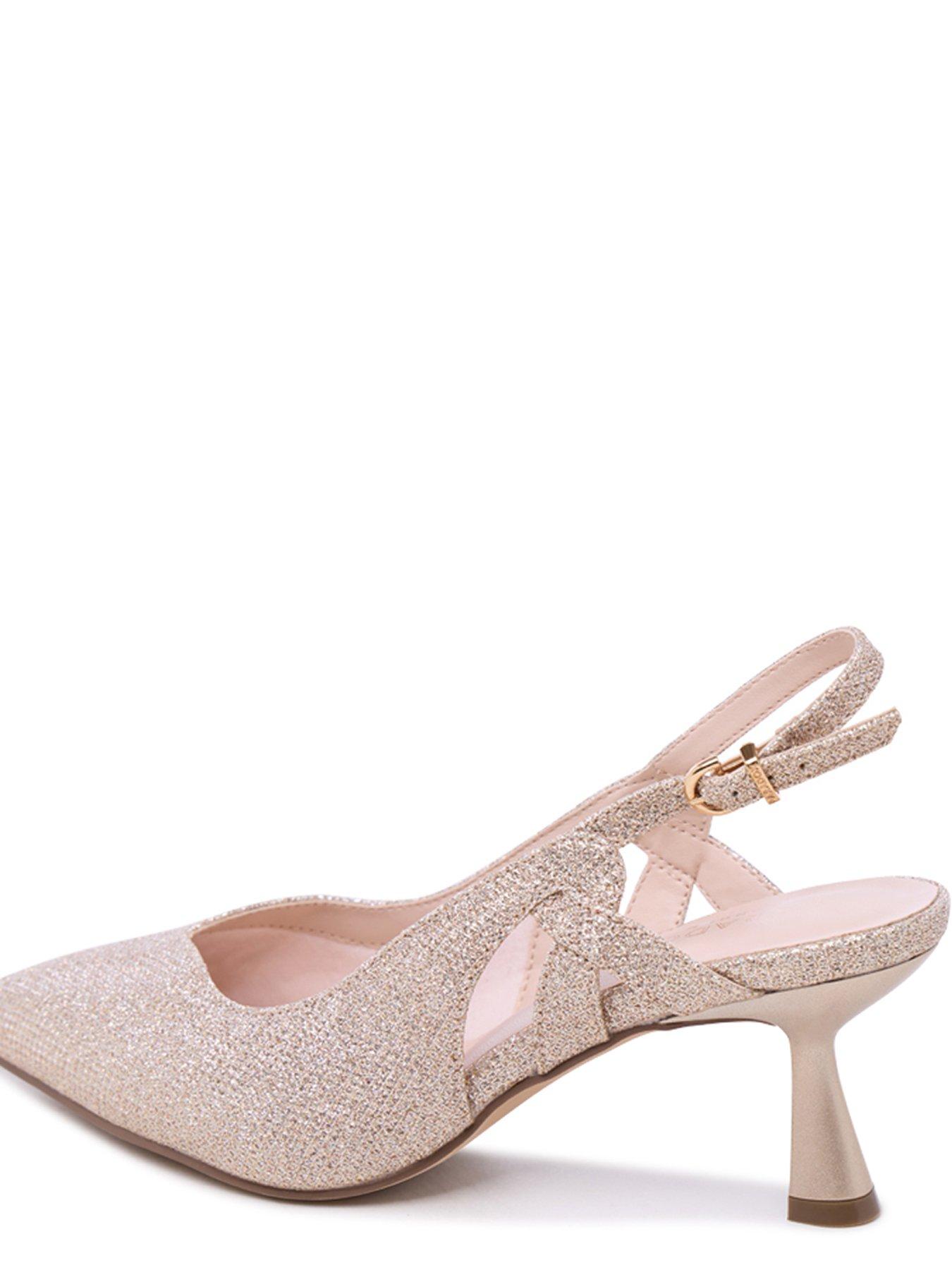 Image 5 of 7 of Paradox London Wide Fit Glamora Sparkle Court Heel - Champagne