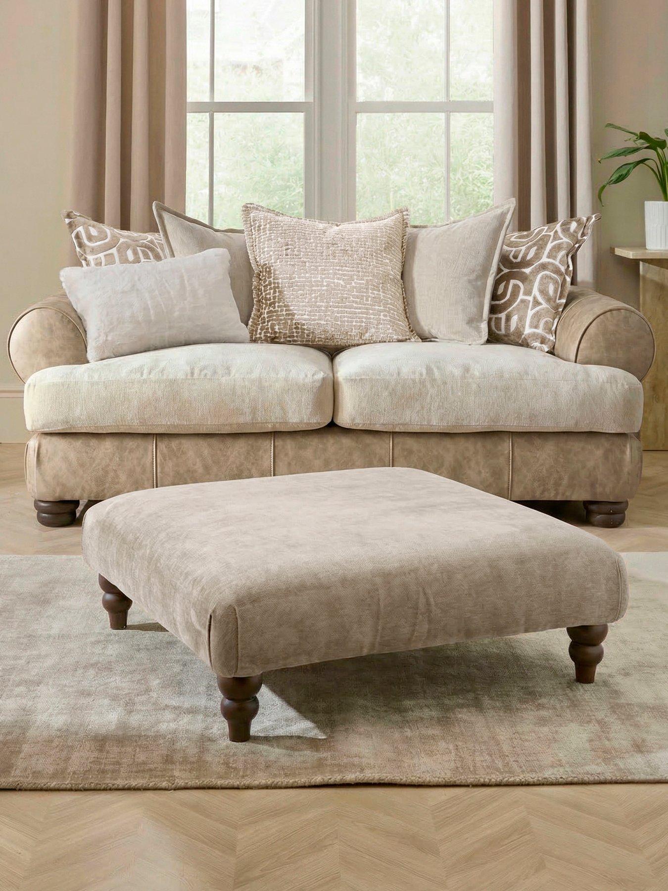 The Very Collection Broadway 3 Seater Fabric Sofa + Footstool