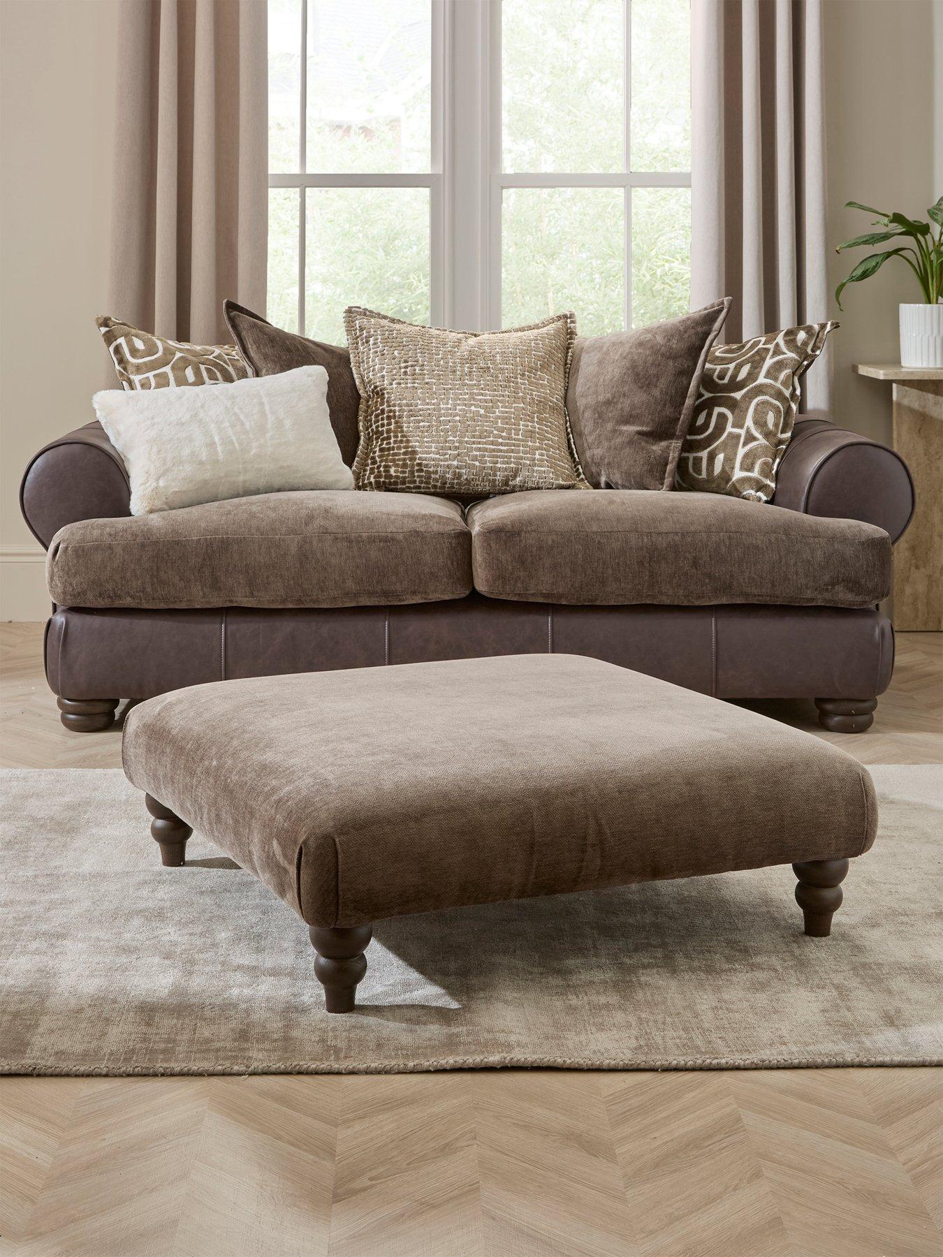 Image 1 of 7 of The Very Collection Broadway 3 Seater Fabric Sofa + Footstool