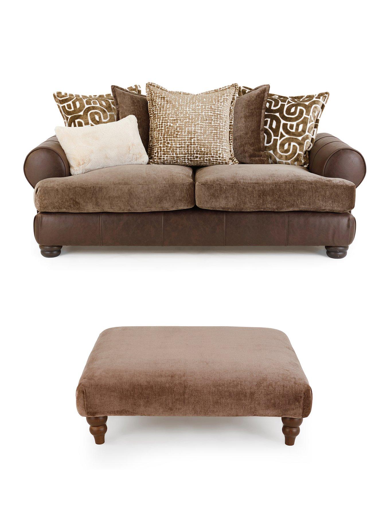 Image 2 of 7 of The Very Collection Broadway 3 Seater Fabric Sofa + Footstool