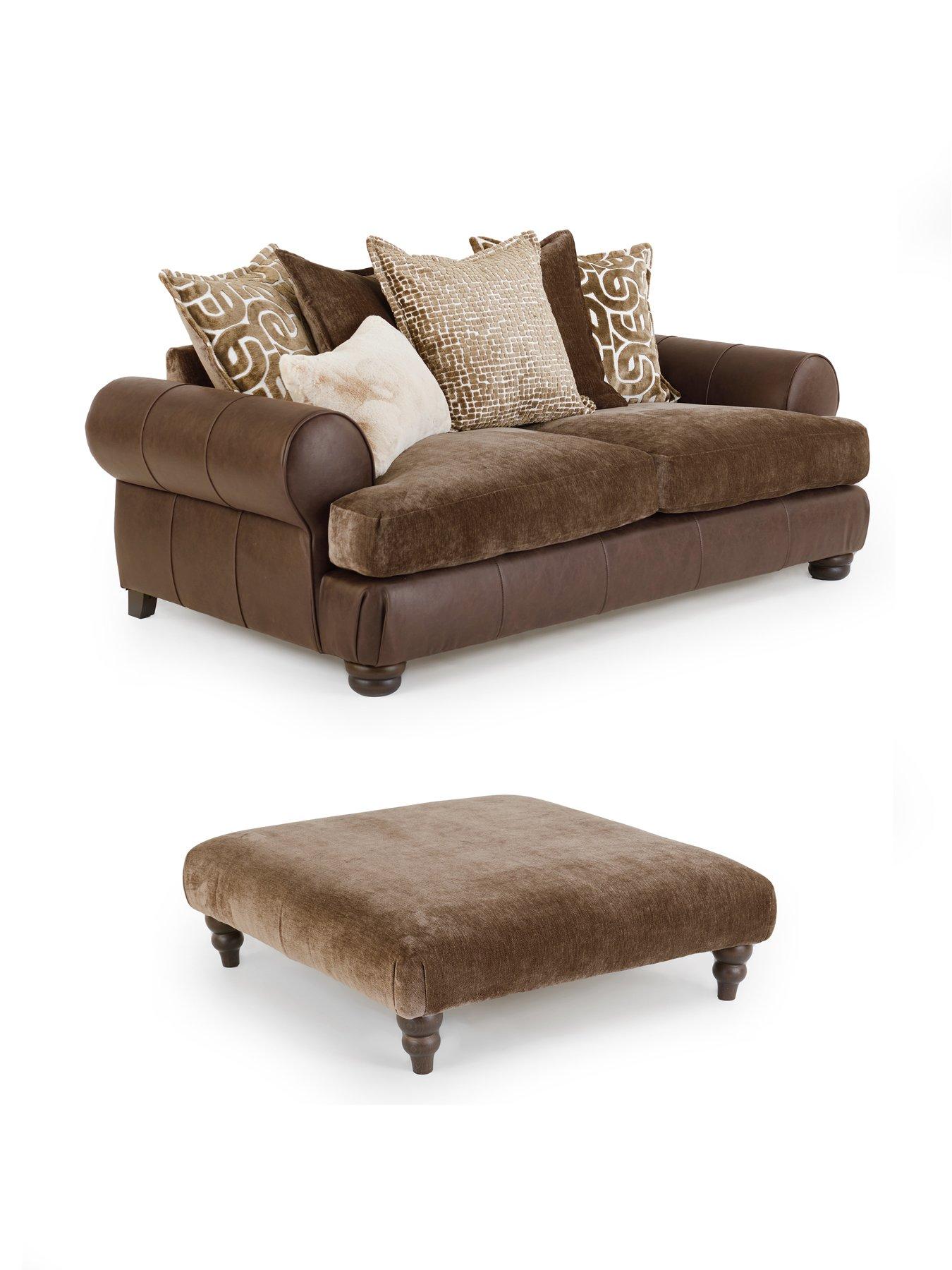 Image 3 of 7 of The Very Collection Broadway 3 Seater Fabric Sofa + Footstool