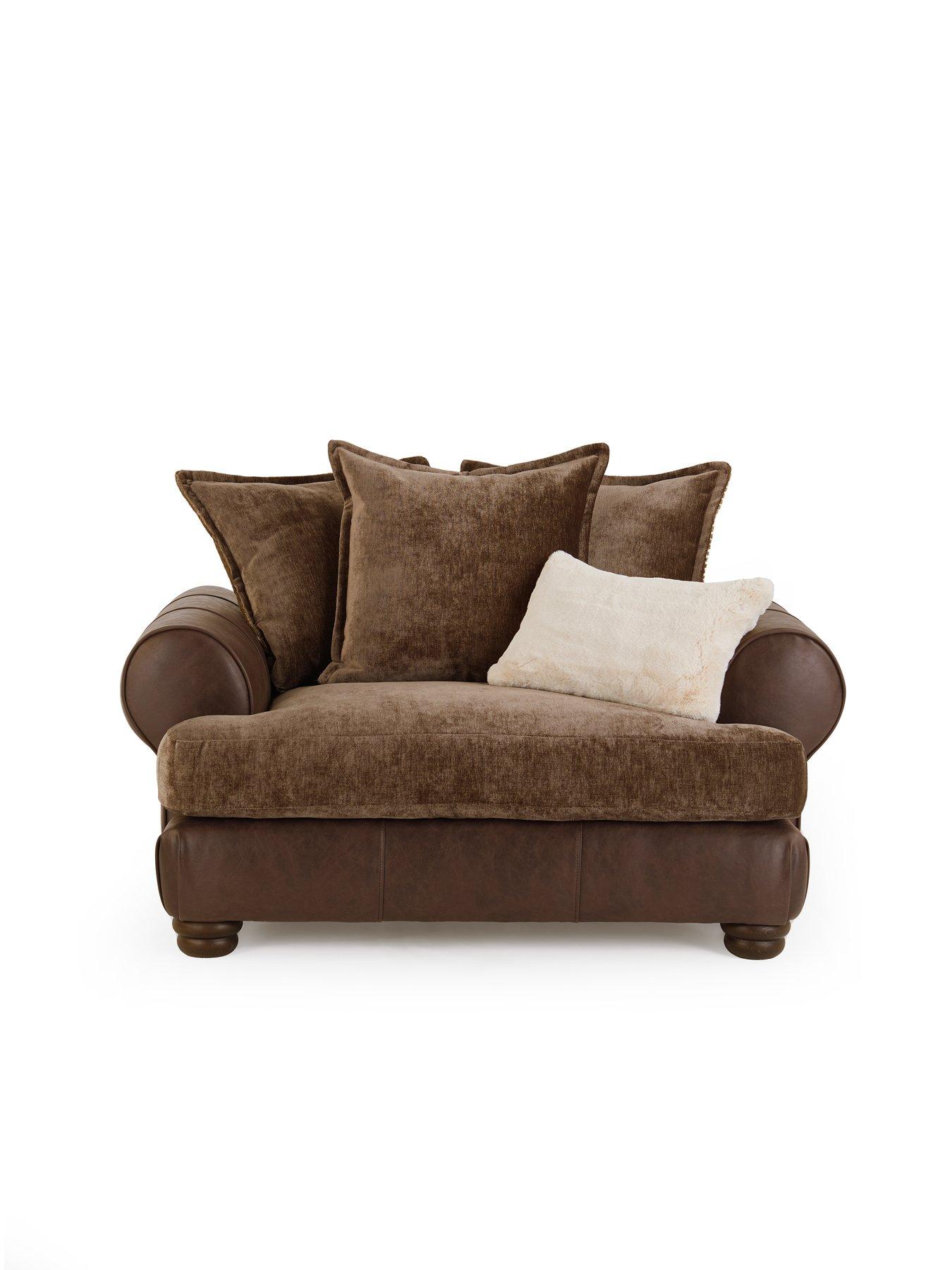 Image 4 of 7 of The Very Collection Broadway 3 Seater Fabric Sofa + Footstool