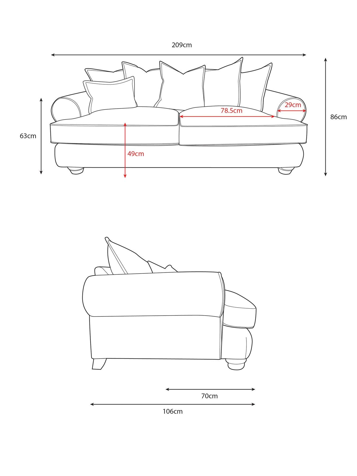 Image 7 of 7 of The Very Collection Broadway 3 Seater Fabric Sofa