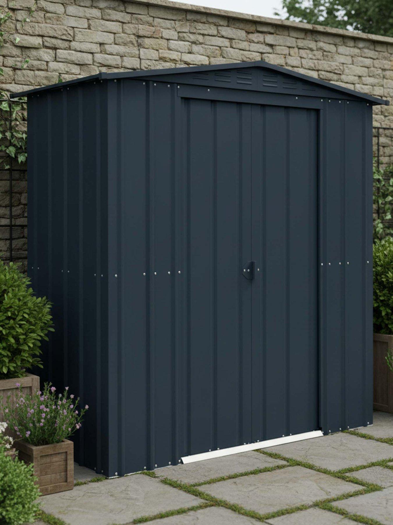 Globel Globel 6 x 3 Apex Grey Metal Shed