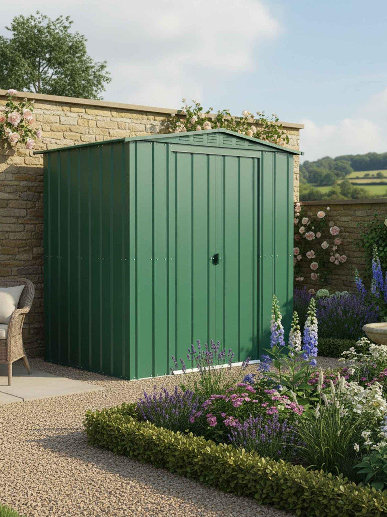 Globel Globel 6 x 5 Apex Green Metal Shed