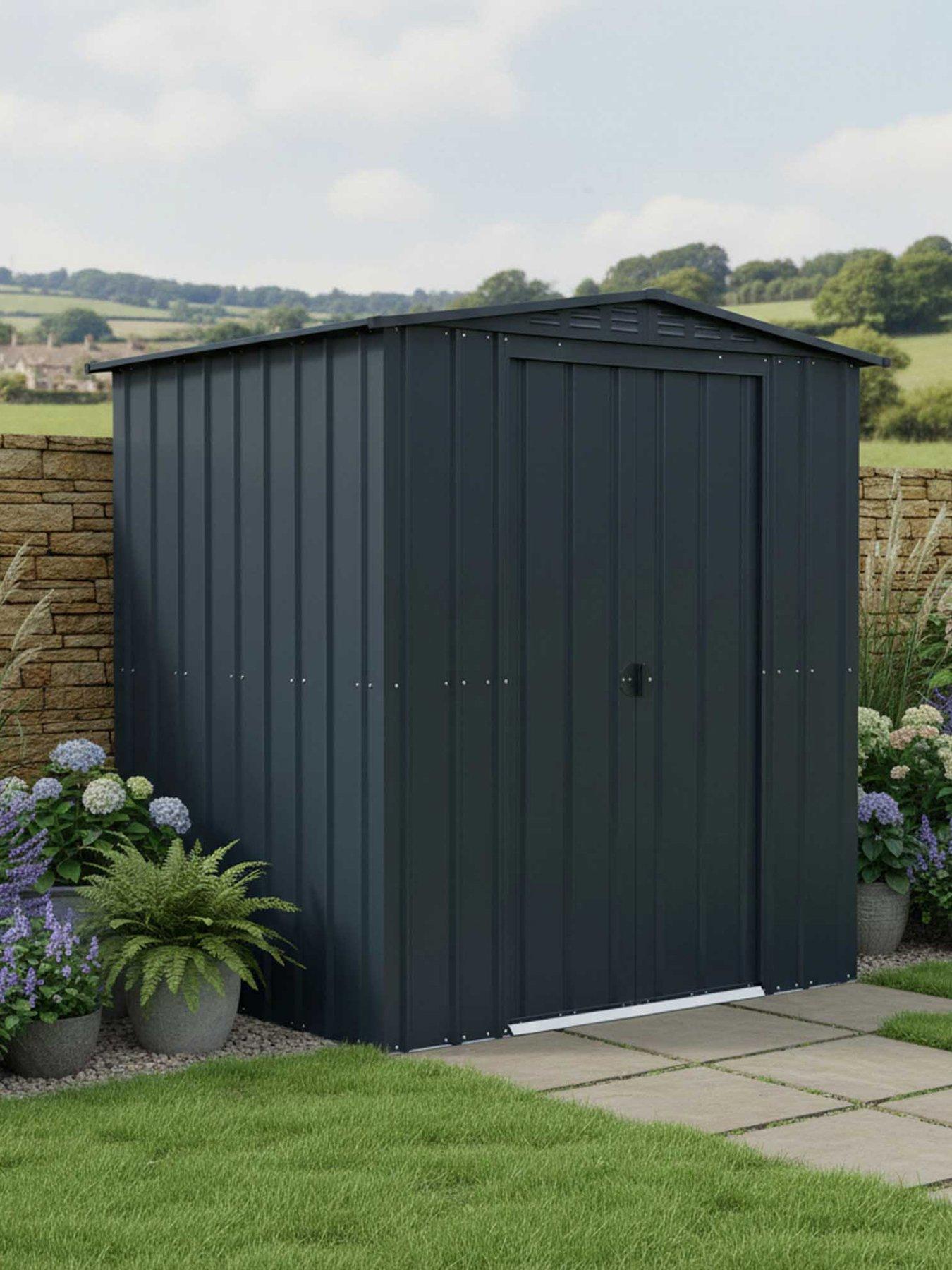 Globel 6 x 5 Apex Grey Metal Shed