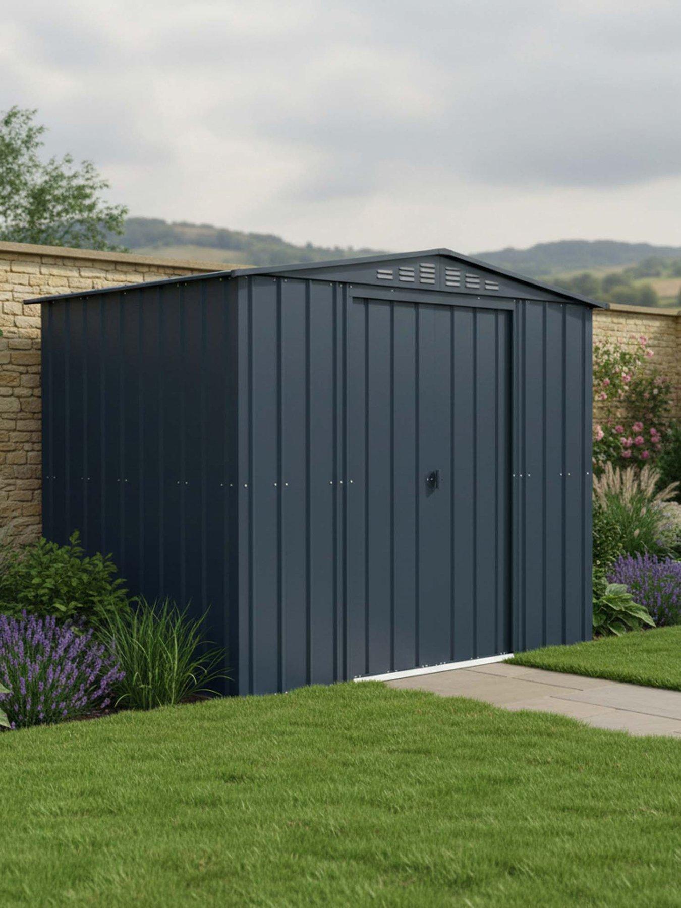 Globel Globel 8 x 6 Apex Grey Metal Shed