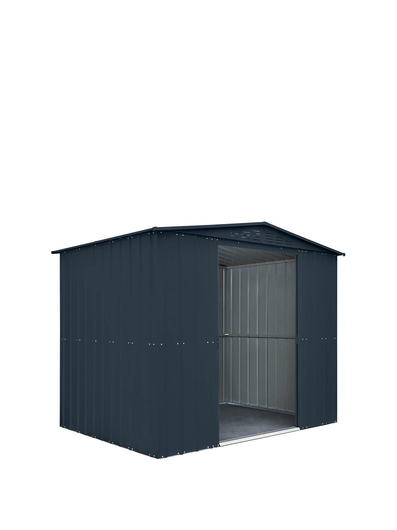 Image 2 of 7 of Globel 8 x 6 Apex Grey Metal Shed