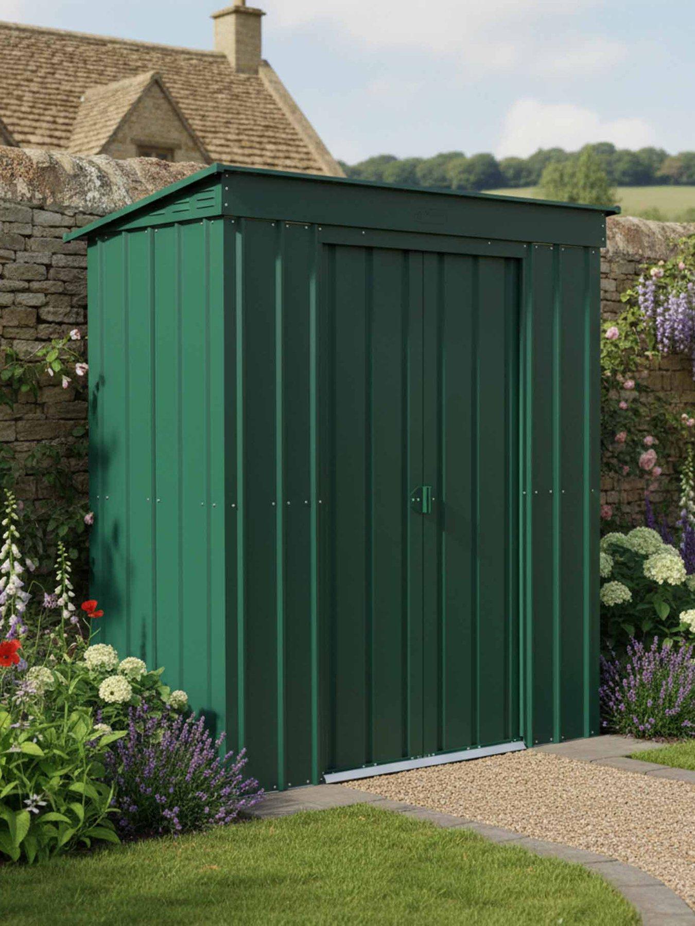 Globel 6 x 3 Pent Green Metal Shed