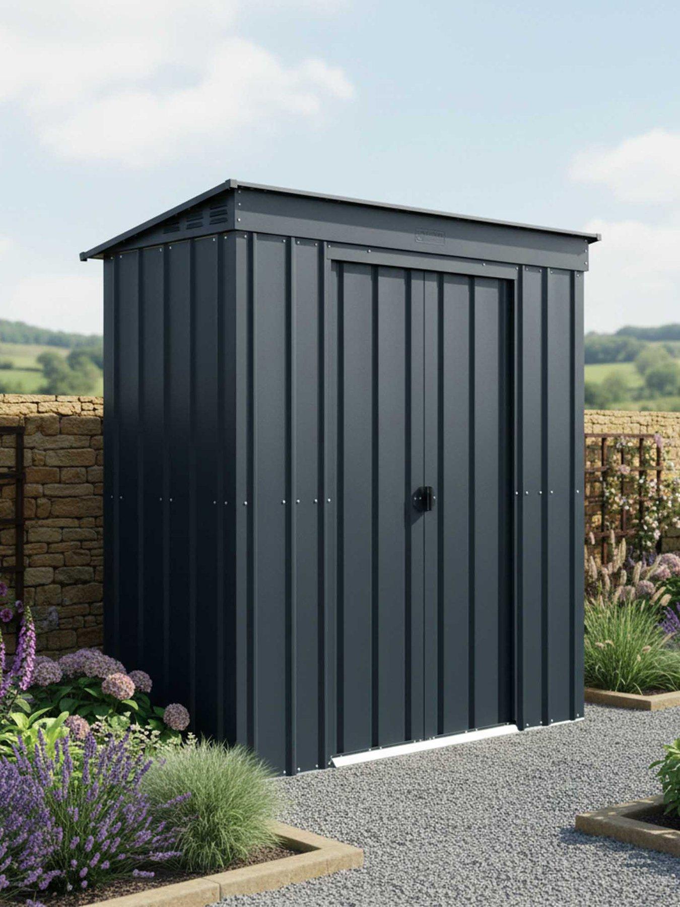 Image 1 of 4 of Globel 6 x 3 Pent Grey Metal Shed