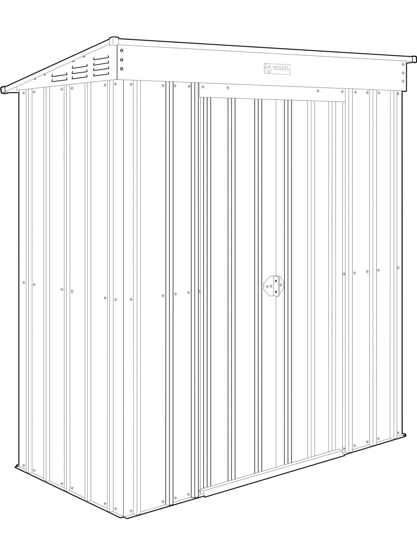 Image 3 of 4 of Globel 6 x 3 Pent Grey Metal Shed