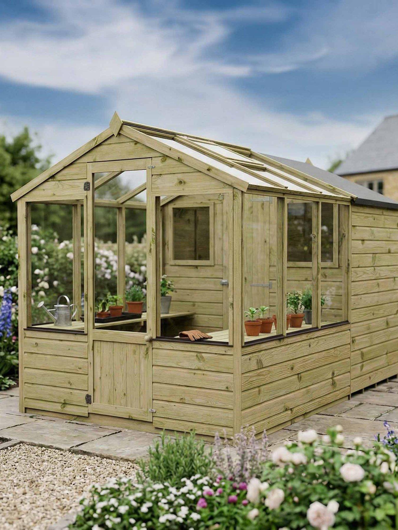 MERCIA 10 x 6ft Traditional Apex Greenhouse/Shed Combi